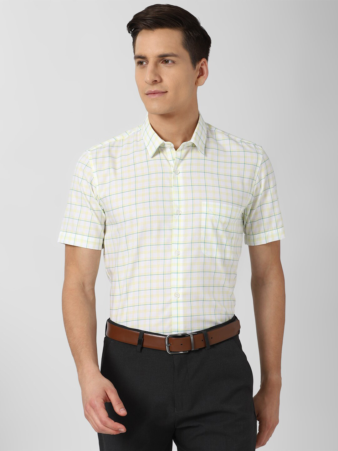 Peter England Men White & Yellow Slim Fit Tartan Checked Cotton Blend Formal Shirt
Peter England Men White & Yellow Slim Fit Tartan Checked Cotton Blend Formal Shirt