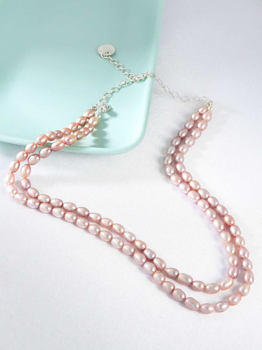 Zaveri Pearls Lavender Brass Silver-Plated FreshWater Rice Pearls AAA Plus Layered Necklace
Zaveri Pearls Lavender Brass Silver-Plated FreshWater Rice Pearls AAA Plus Layered Necklace