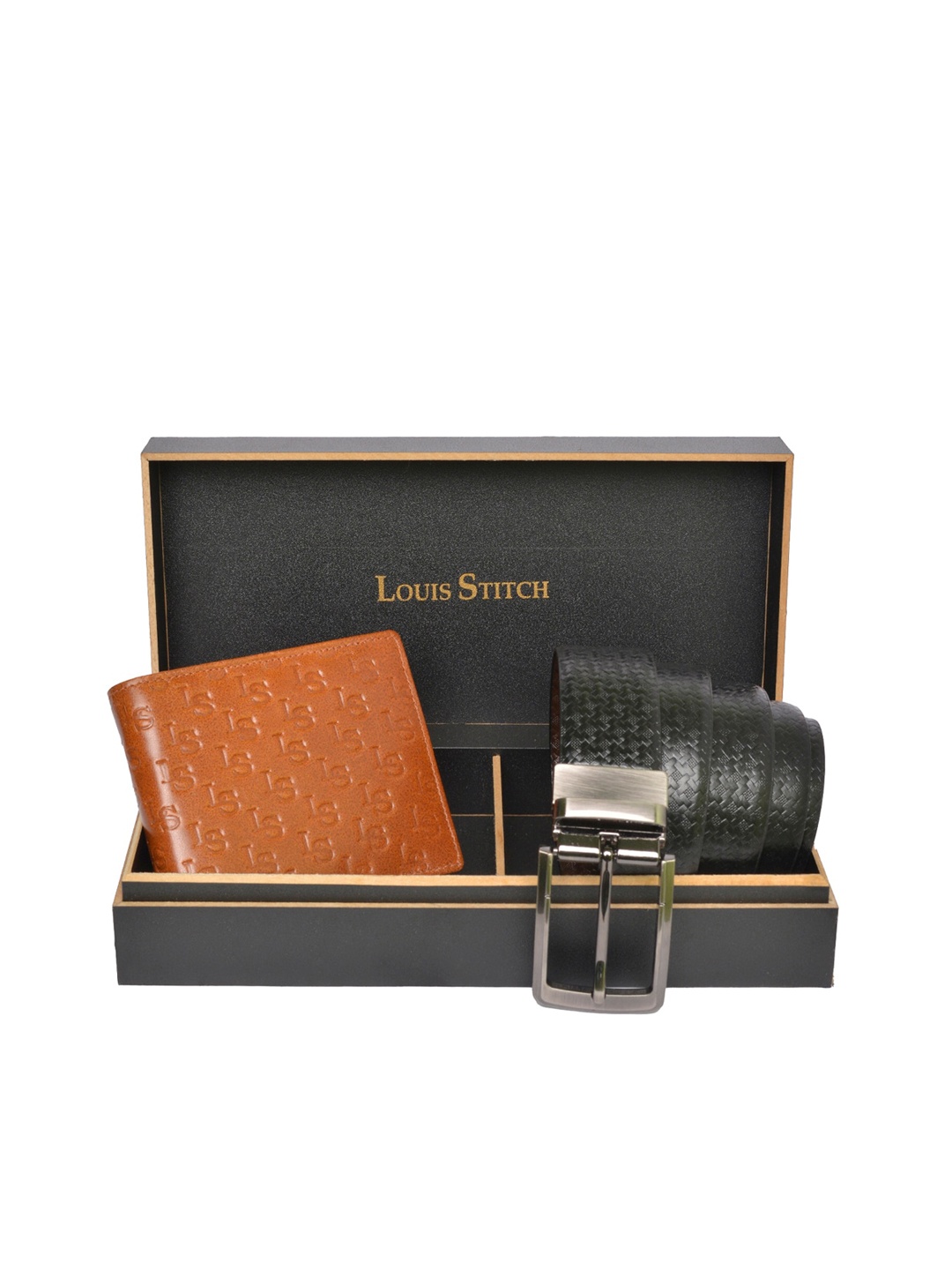 LOUIS STITCH Men Black & Tan-Brown Textured Genuine Italian Leather Accessory Gift Set
LOUIS STITCH Men Black & Tan-Brown Textured Genuine Italian Leather Accessory Gift Set