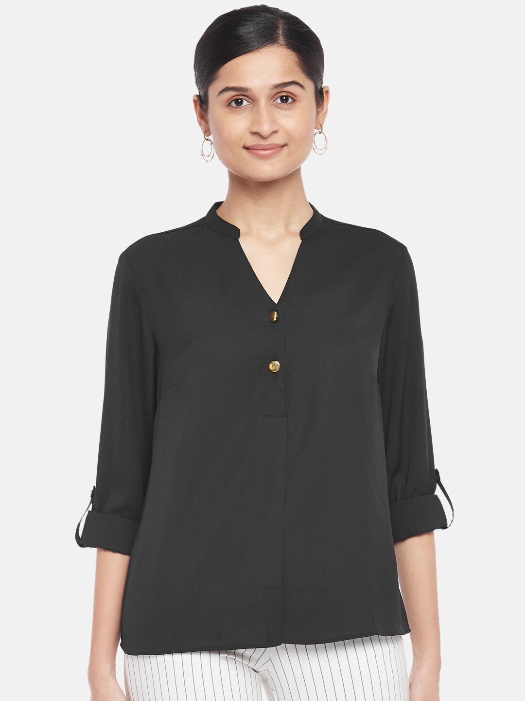Annabelle by Pantaloons Black Regular Top