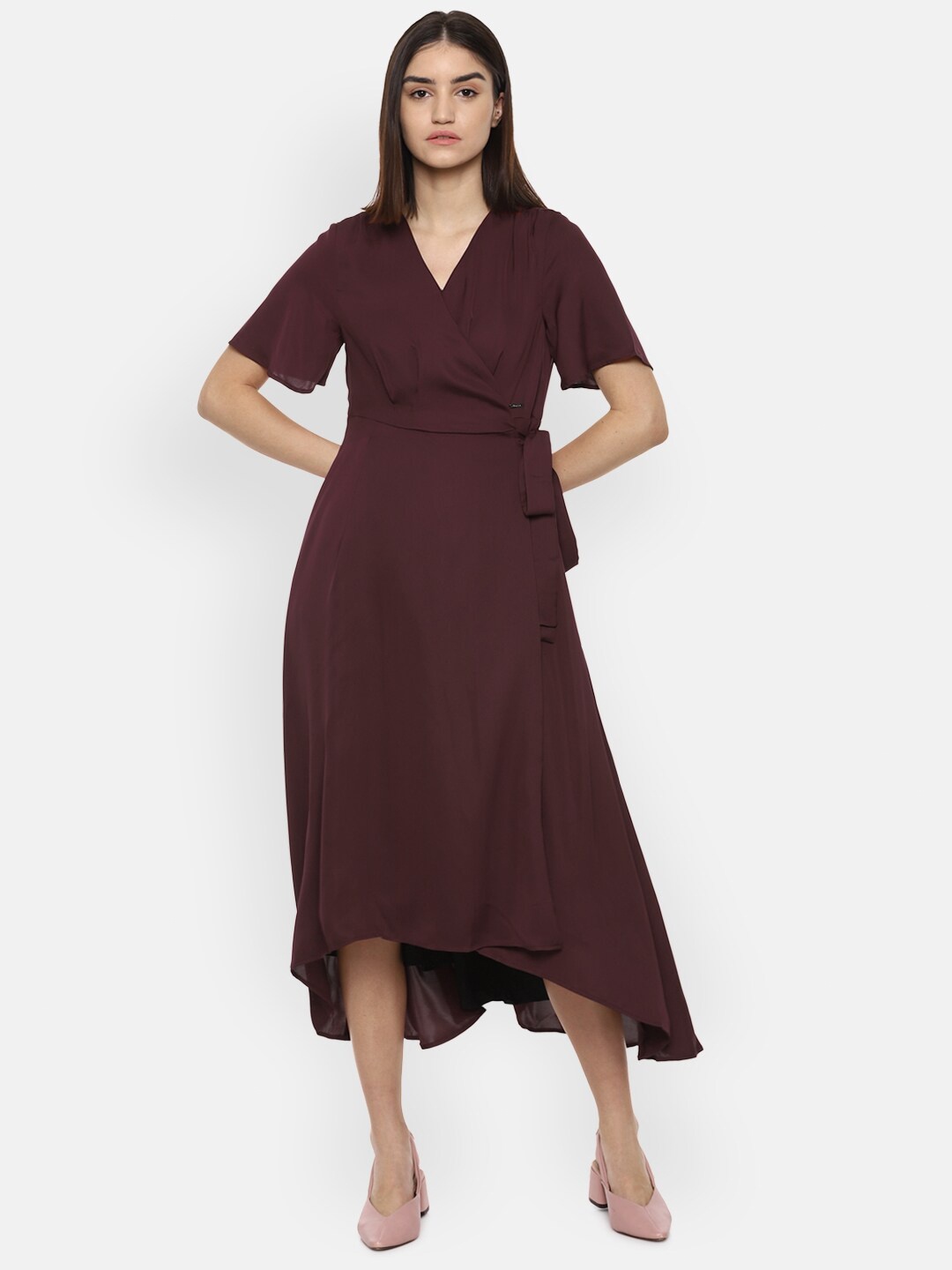 Van Heusen Woman Burgundy Midi Dress