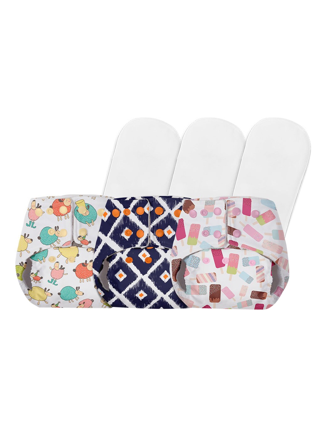 BASIC by SuperBottoms BASIC by SuperBottoms Pack of 3 Sustainable Reusable Diapers with 3 Dry feel Inserts for 0-3 Yrs, Multi
BASIC by SuperBottoms BASIC by SuperBottoms Pack of 3 Sustainable Reusable Diapers with 3 Dry feel Inserts for 0-3 Yrs, Multi