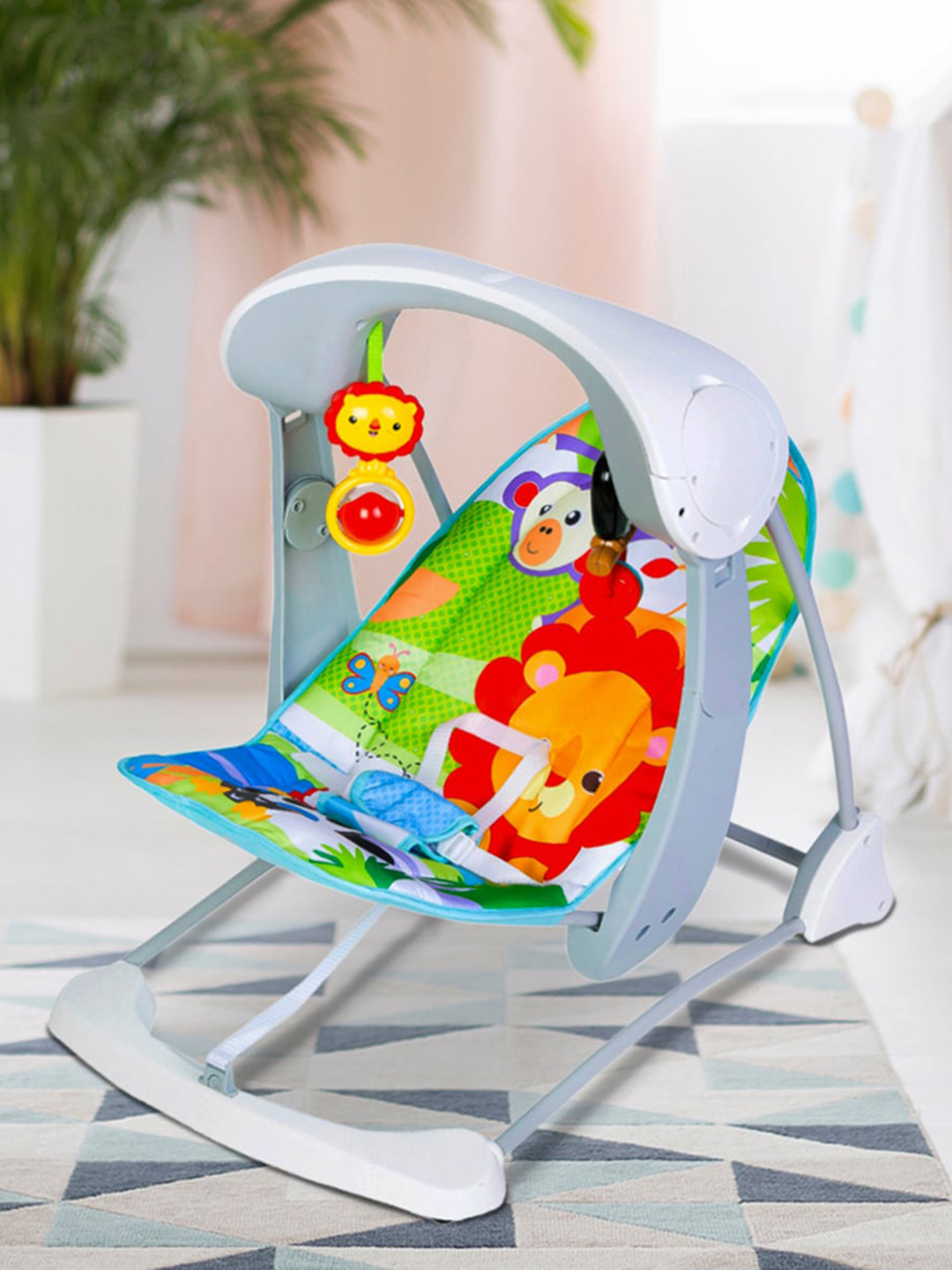 Baby Moo Green & Red Foldable Comfortable Swing 
Baby Moo Green & Red Foldable Comfortable Swing