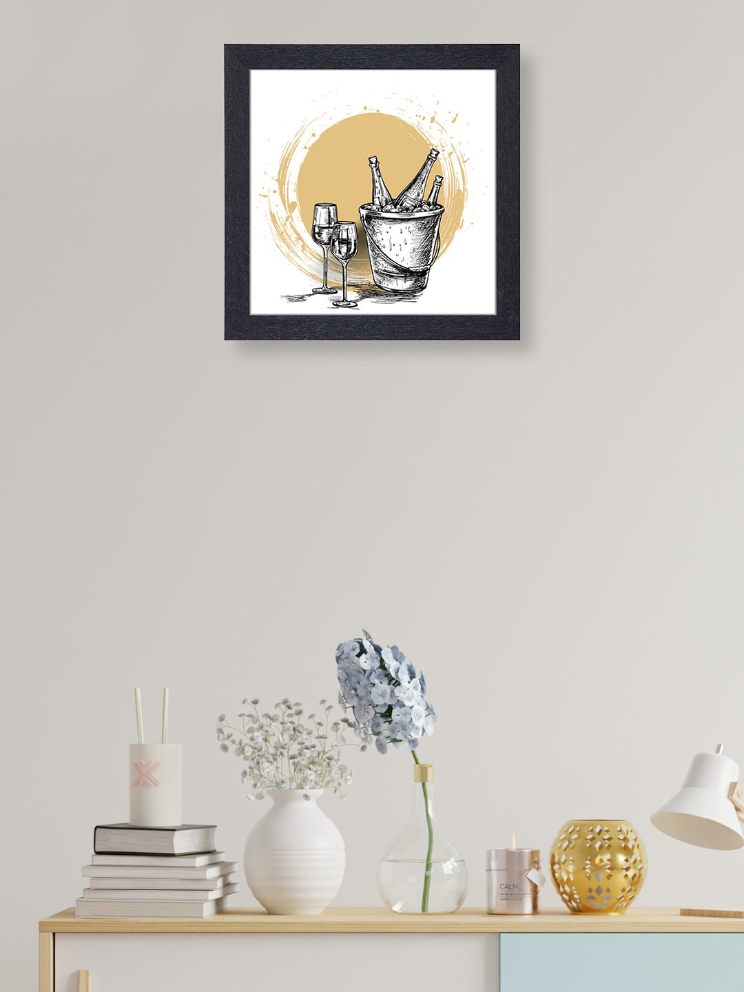 RANDOM White & Black Beautiful Beer Bucket Square Wall Painting