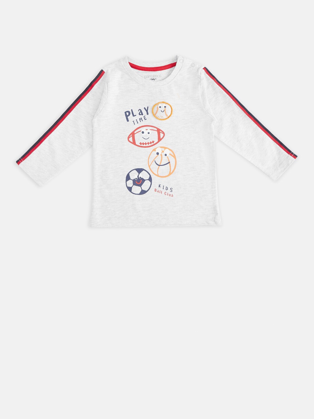 Pantaloons Baby Boys Grey Melange Typography Printed T-shirt