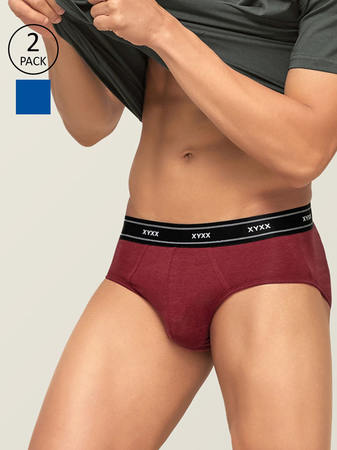 XYXX Men Pack Of 2 Solid IntelliFresh Antibacterial Basic Briefs XYBRF2PCKN361, Maroon
XYXX Men Pack Of 2 Solid IntelliFresh Antibacterial Basic Briefs XYBRF2PCKN361, Maroon