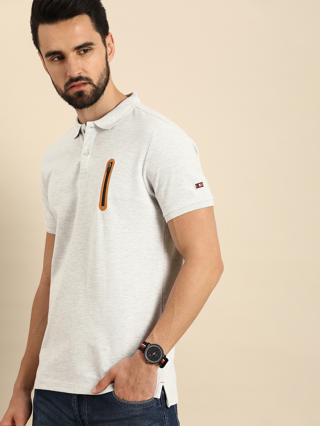 Being Human Men Grey Melange & Mustard Yellow Colourblocked Polo Collar Slim Fit T-shirt
Being Human Men Grey Melange & Mustard Yellow Colourblocked Polo Collar Slim Fit T-shirt