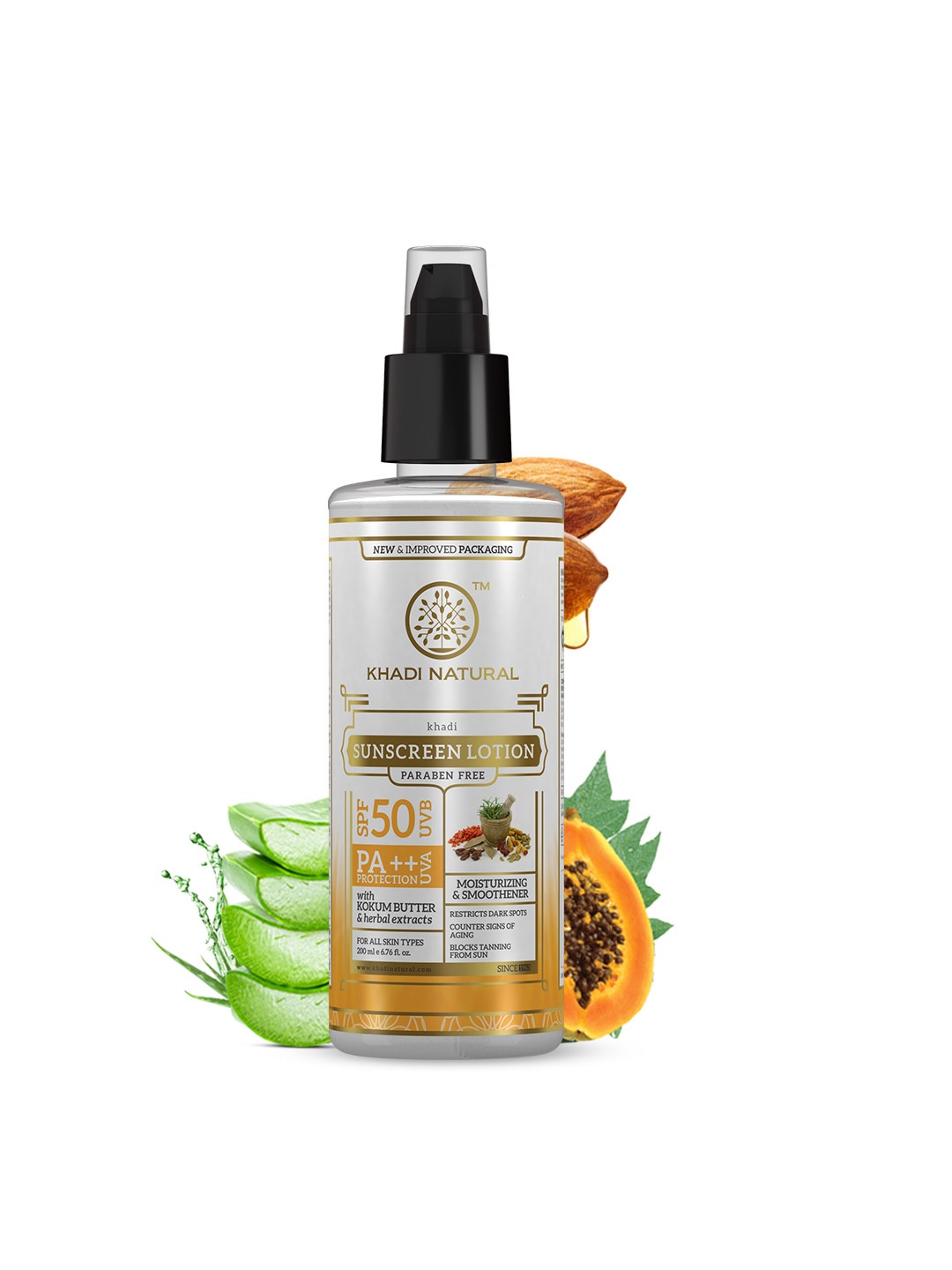 Khadi Natural SPF 50 Moisturizing Sunscreen Lotion To Protect UVA & UVB Rays - 100 ml, White
Khadi Natural SPF 50 Moisturizing Sunscreen Lotion To Protect UVA & UVB Rays - 100 ml, White