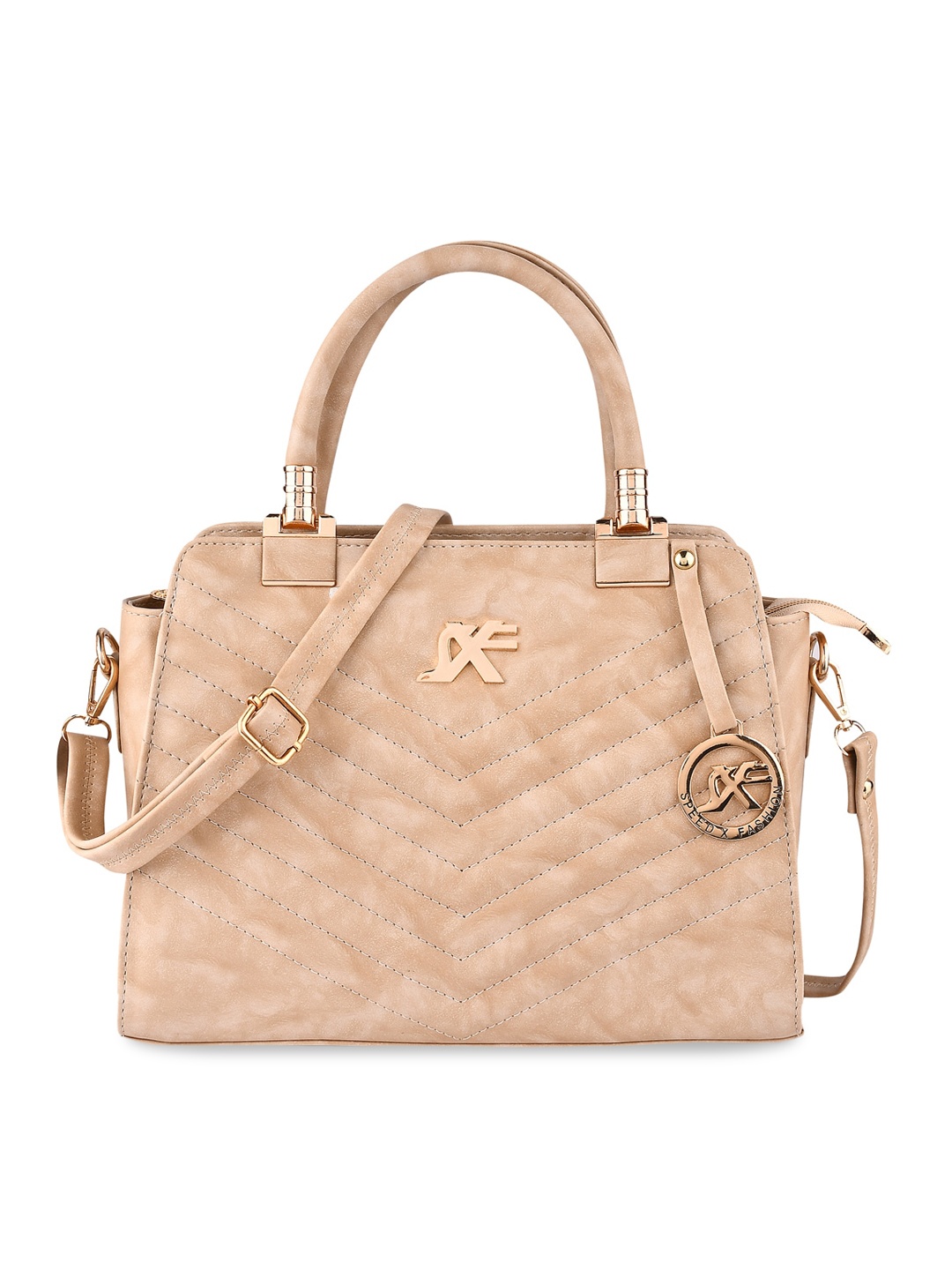 SXF SPEED X FASHION Cream-Coloured Textured PU Structured Handheld Bag
SXF SPEED X FASHION Cream-Coloured Textured PU Structured Handheld Bag