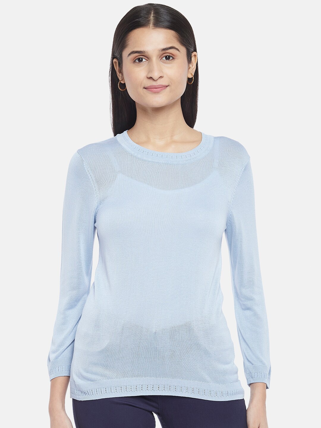 Honey by Pantaloons Blue Sheer Regular Top