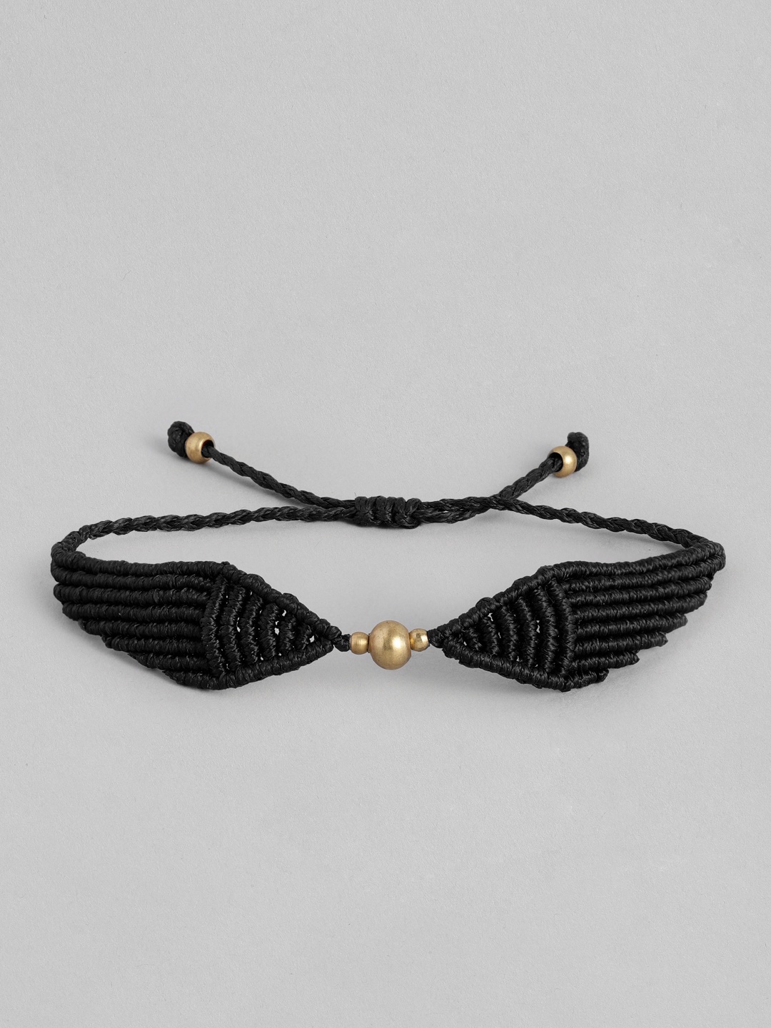 EL REGALO Unisex Black & Gold-Toned Macrame Snitch Handcrafted Wraparound Bracelet
EL REGALO Unisex Black & Gold-Toned Macrame Snitch Handcrafted Wraparound Bracelet