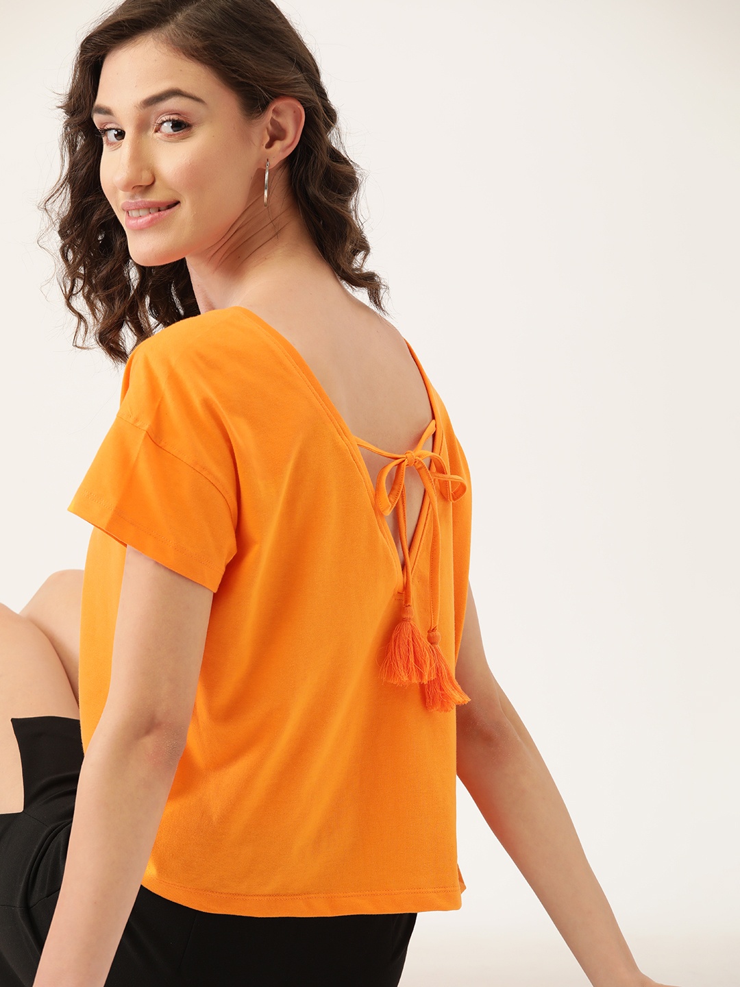 DressBerry Orange Embellished Drop-Shoulder Sleeves Styled Back Sustainable Top
DressBerry Orange Embellished Drop-Shoulder Sleeves Styled Back Sustainable Top