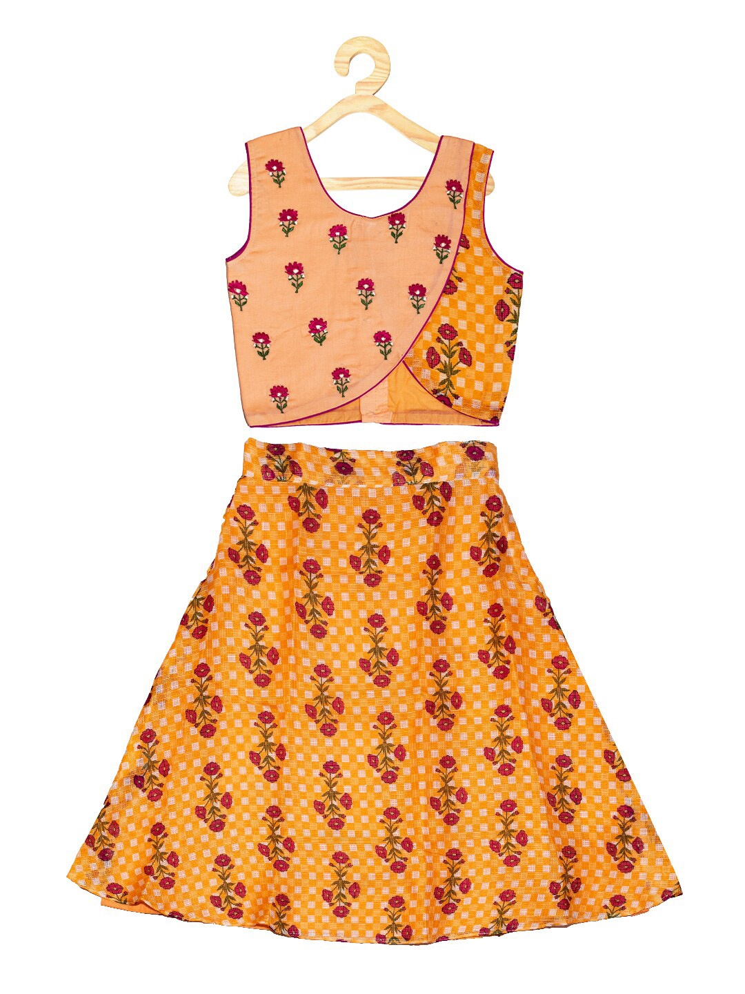 Kinder Kids Girls Mustard & Green Embroidered Ready to Wear Lehenga & Choli
Kinder Kids Girls Mustard & Green Embroidered Ready to Wear Lehenga & Choli