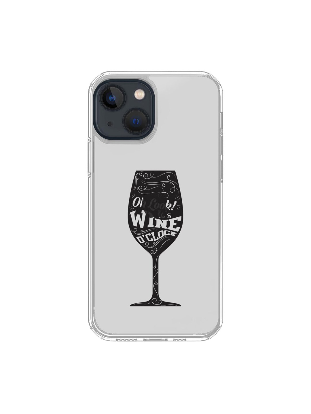 macmerise Transparent & Black Printed iPhone 13 Mobile Case