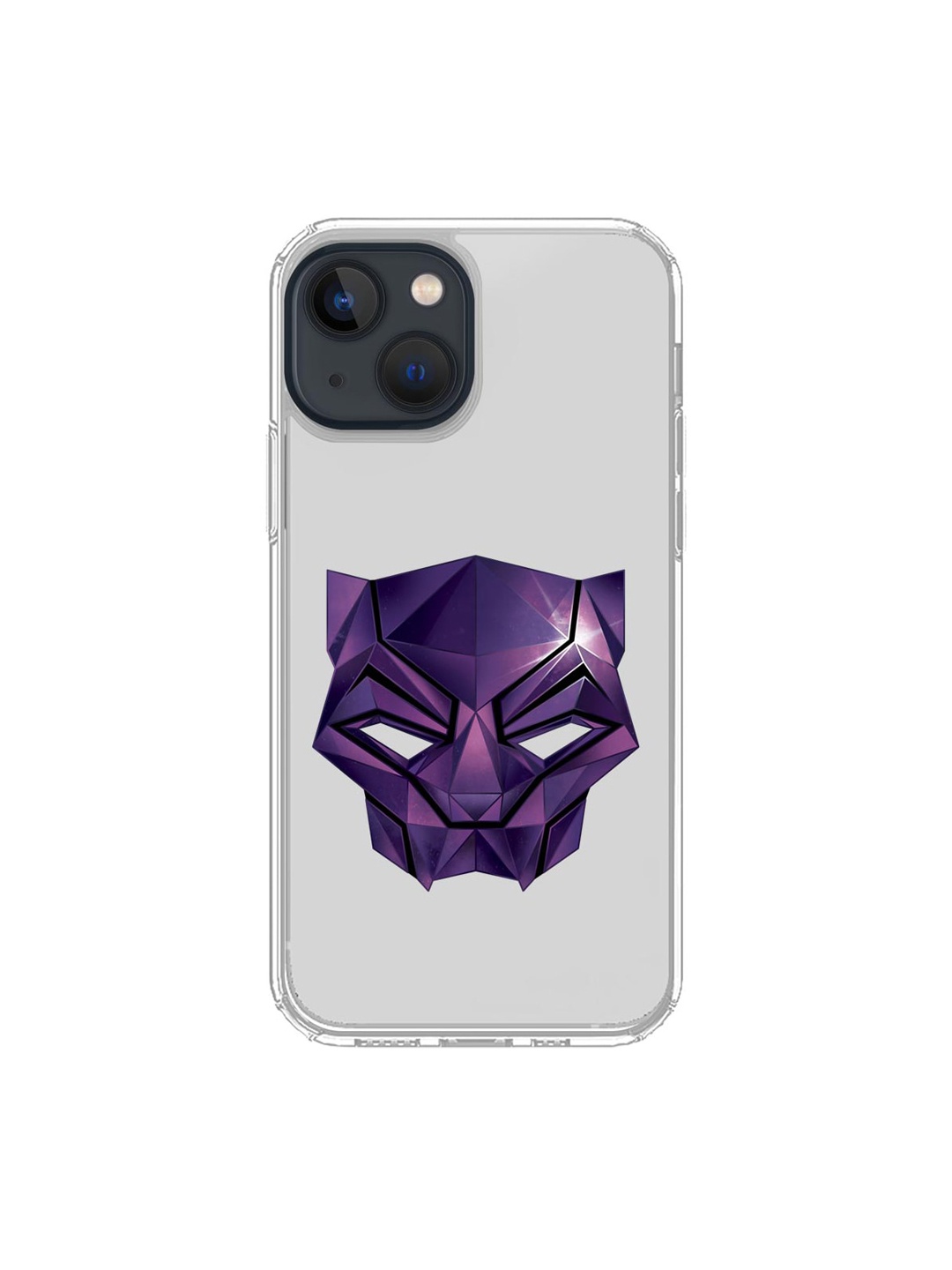 macmerise Grey & Purple Black Panther Logo iPhone 13 Back Case