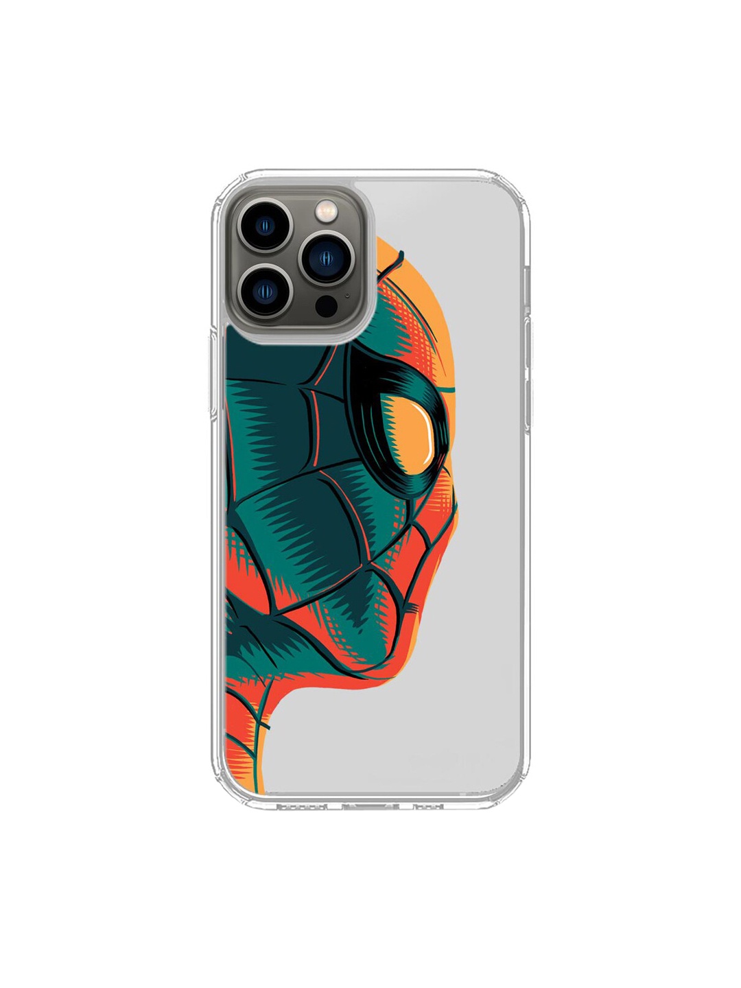 macmerise Transparent & Green Printed Illuminated Spiderman iPhone 13 Pro Back Case