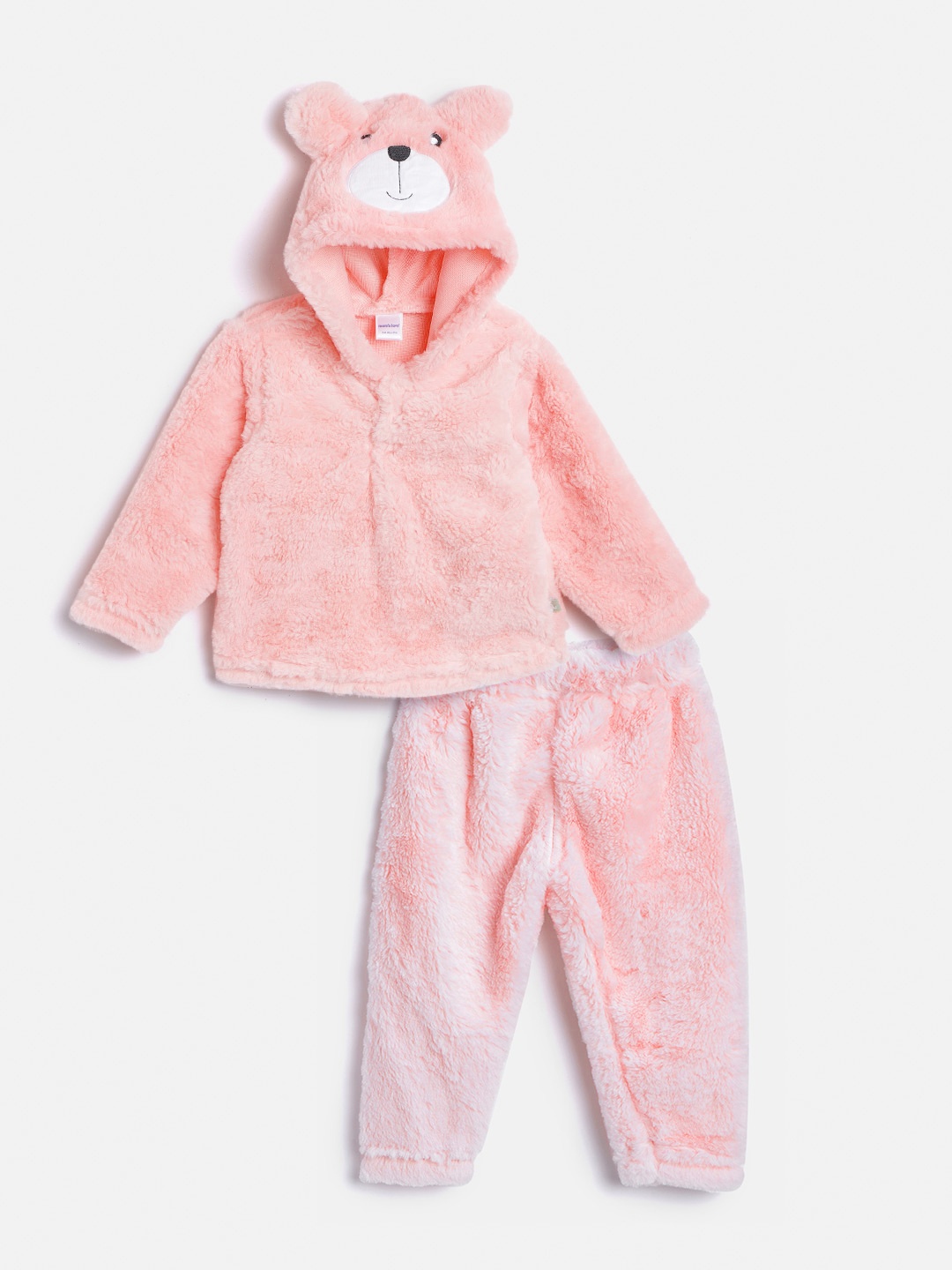Moms Love Infant Girls Love Pink Solid Pure Cotton Faux Fur Hooded Sweatshirt with pyjamas
Moms Love Infant Girls Love Pink Solid Pure Cotton Faux Fur Hooded Sweatshirt with pyjamas