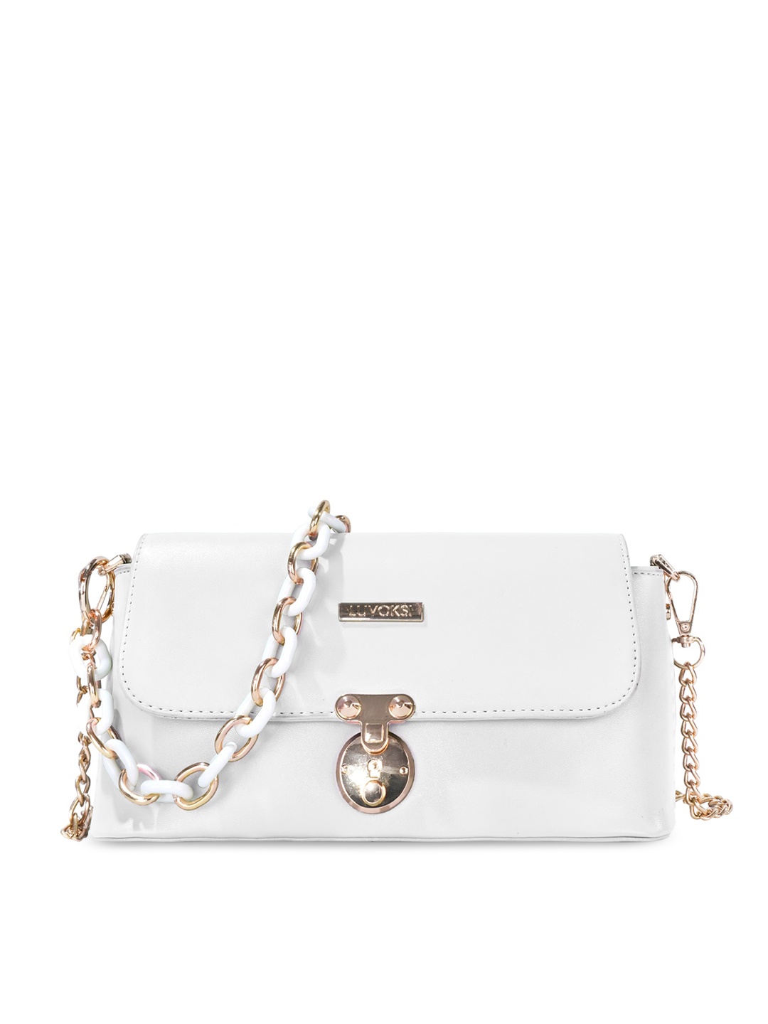 Luvoksi White PU Structured Sling Bag