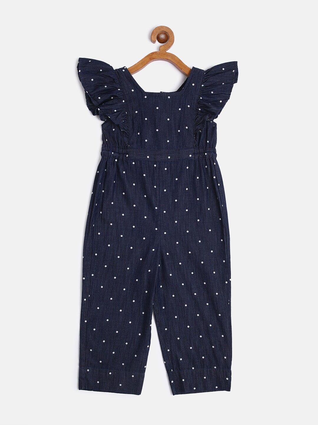 AYDA KIDS Girls Blue & White Polka Dots Printed Basic Denim Jumpsuit with Ruffles
AYDA KIDS Girls Blue & White Polka Dots Printed Basic Denim Jumpsuit with Ruffles