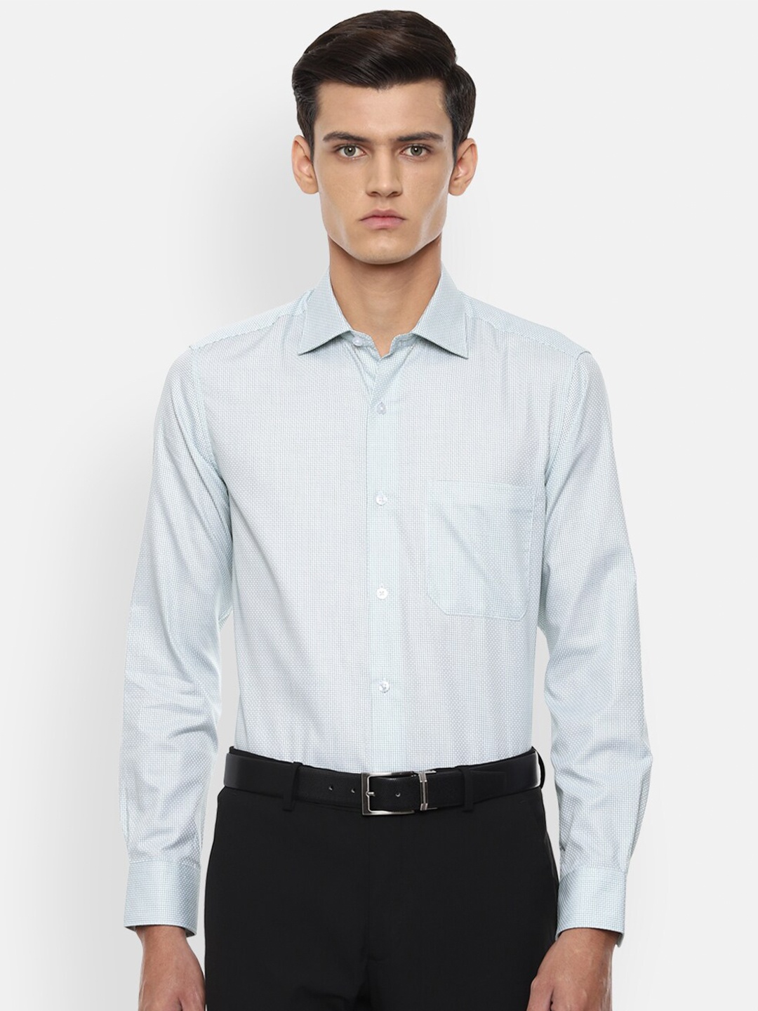 Louis Philippe Men Blue Striped Formal Shirt