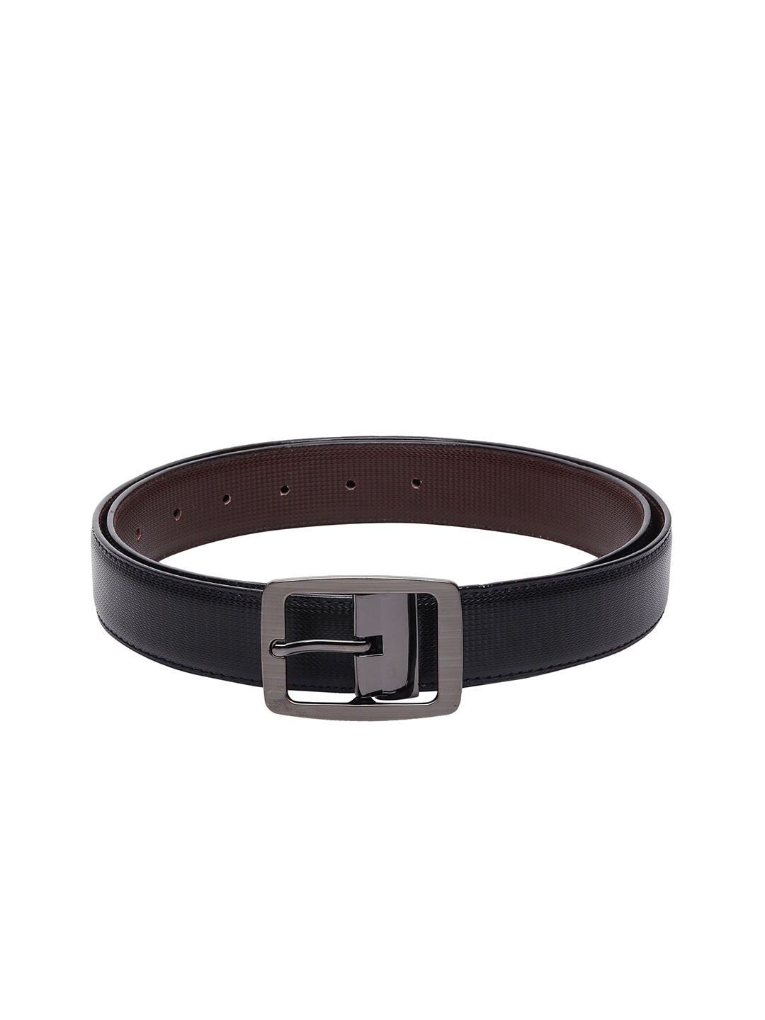 Kastner Men Black Textured Formal Belt