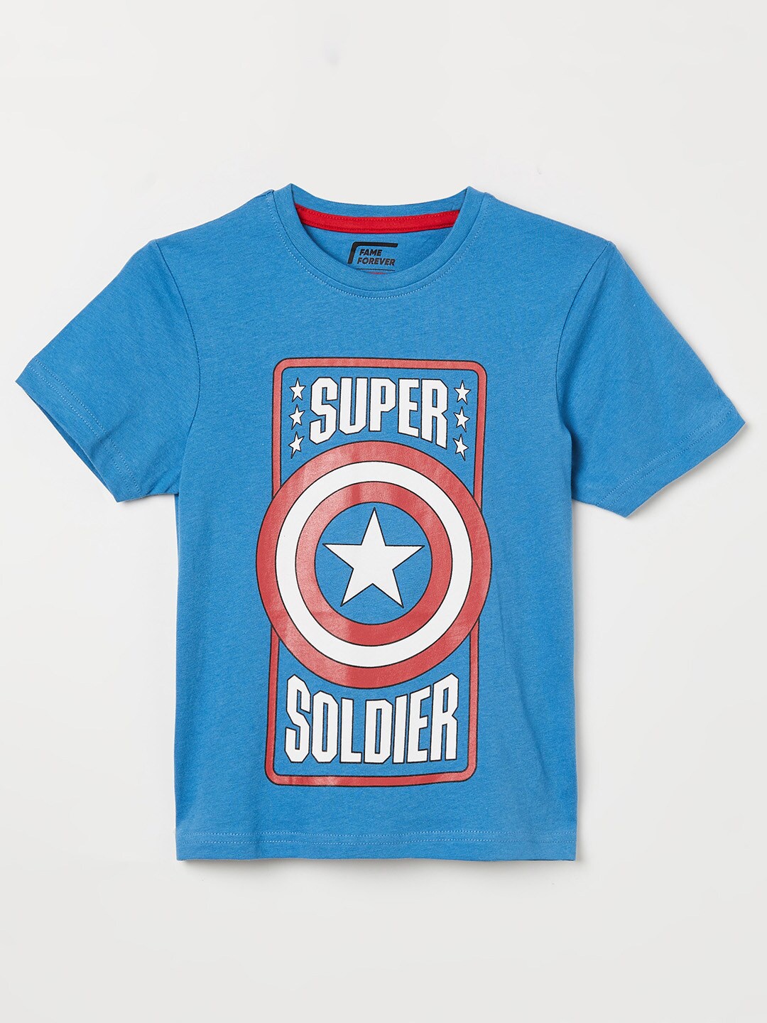 Fame Forever by Lifestyle Boys Blue Captain America Printed T-shirt