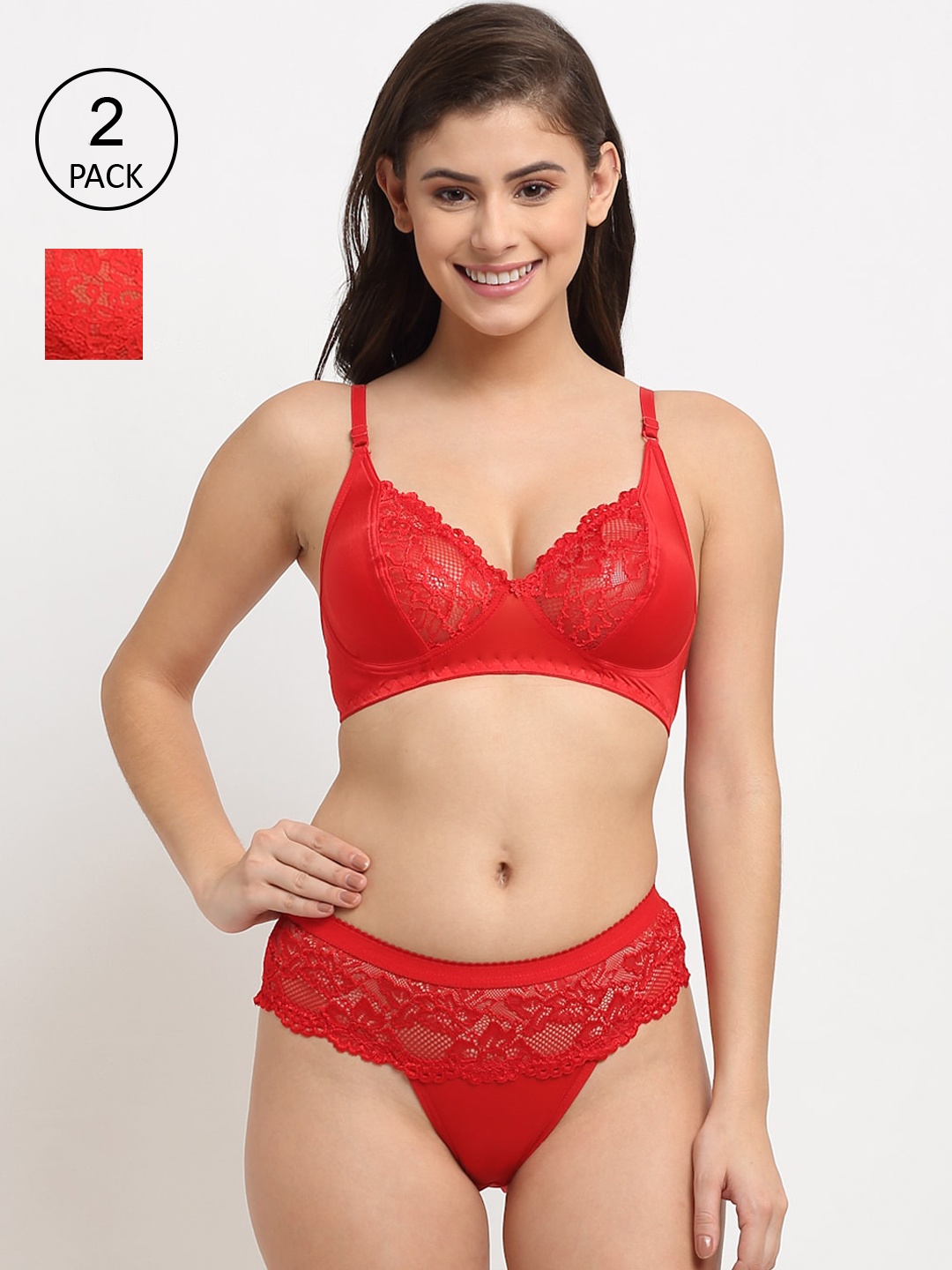 Friskers Women Pack of 2 Red Non padded Polyamide Spandex Lingerie set-2O-305-03-306-03-30
Friskers Women Pack of 2 Red Non padded Polyamide Spandex Lingerie set-2O-305-03-306-03-30
