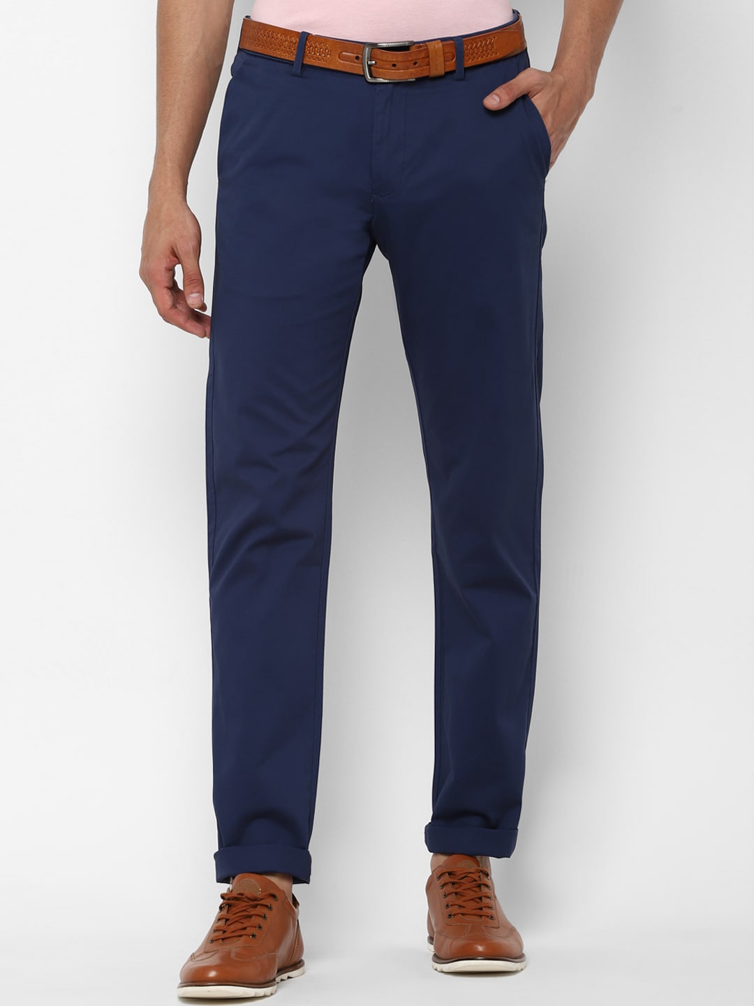 Allen Solly Men Navy Blue Slim Fit Trousers