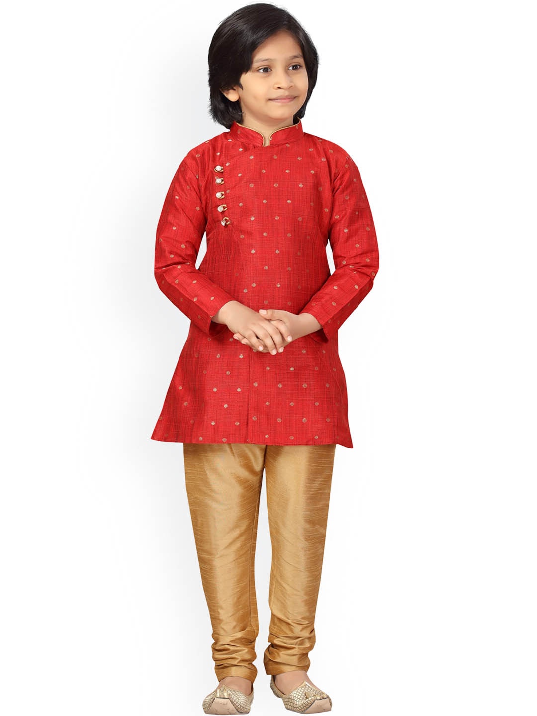 LITTLE MAFIA BY Aarika Boys Maroon Ethnic Motifs Embroidered Angrakha Pure Silk Kurta with Pyjamas
LITTLE MAFIA BY Aarika Boys Maroon Ethnic Motifs Embroidered Angrakha Pure Silk Kurta with Pyjamas