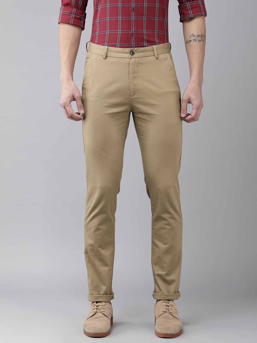 Arrow Sport Men Khaki Textured Self Design Slim Fit Mid-Rise Plain Woven Regular Trousers
Arrow Sport Men Khaki Textured Self Design Slim Fit Mid-Rise Plain Woven Regular Trousers