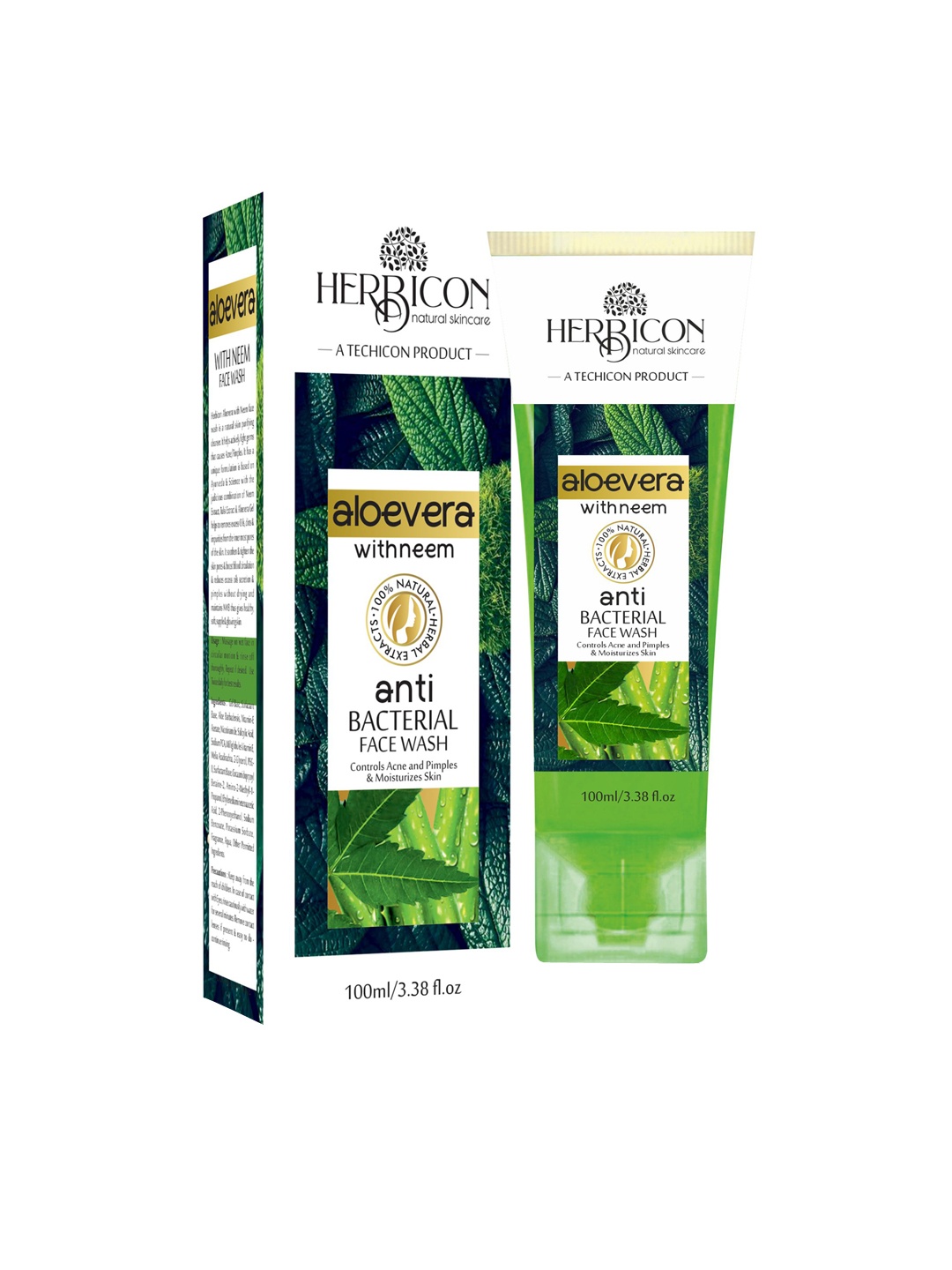 Herbicon Aloe Vera with Neem Anti Bacterial Face Wash with Vitamin E Granules, Green
Herbicon Aloe Vera with Neem Anti Bacterial Face Wash with Vitamin E Granules, Green