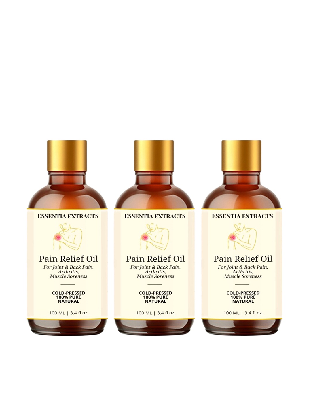 ESSENTIA EXTRACTS Set of 3 Ayurvedic Pain Relief Oil For Muscle & Joint Pain 300ML, Yellow
ESSENTIA EXTRACTS Set of 3 Ayurvedic Pain Relief Oil For Muscle & Joint Pain 300ML, Yellow