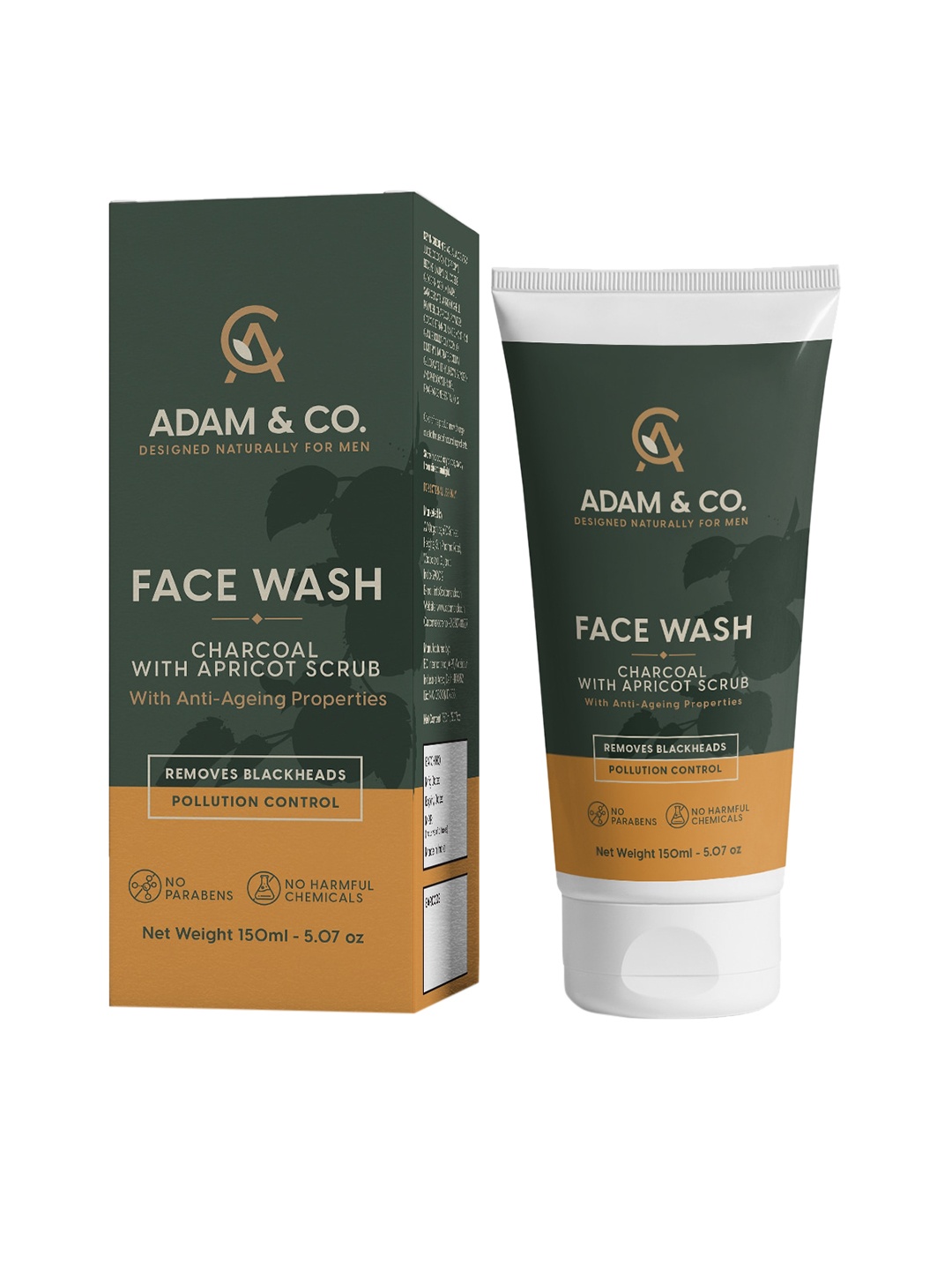 ADAM & CO Charcoal and Apricot Scrub Face Wash with Anti Ageing Properties 150ml, Black
ADAM & CO Charcoal and Apricot Scrub Face Wash with Anti Ageing Properties 150ml, Black