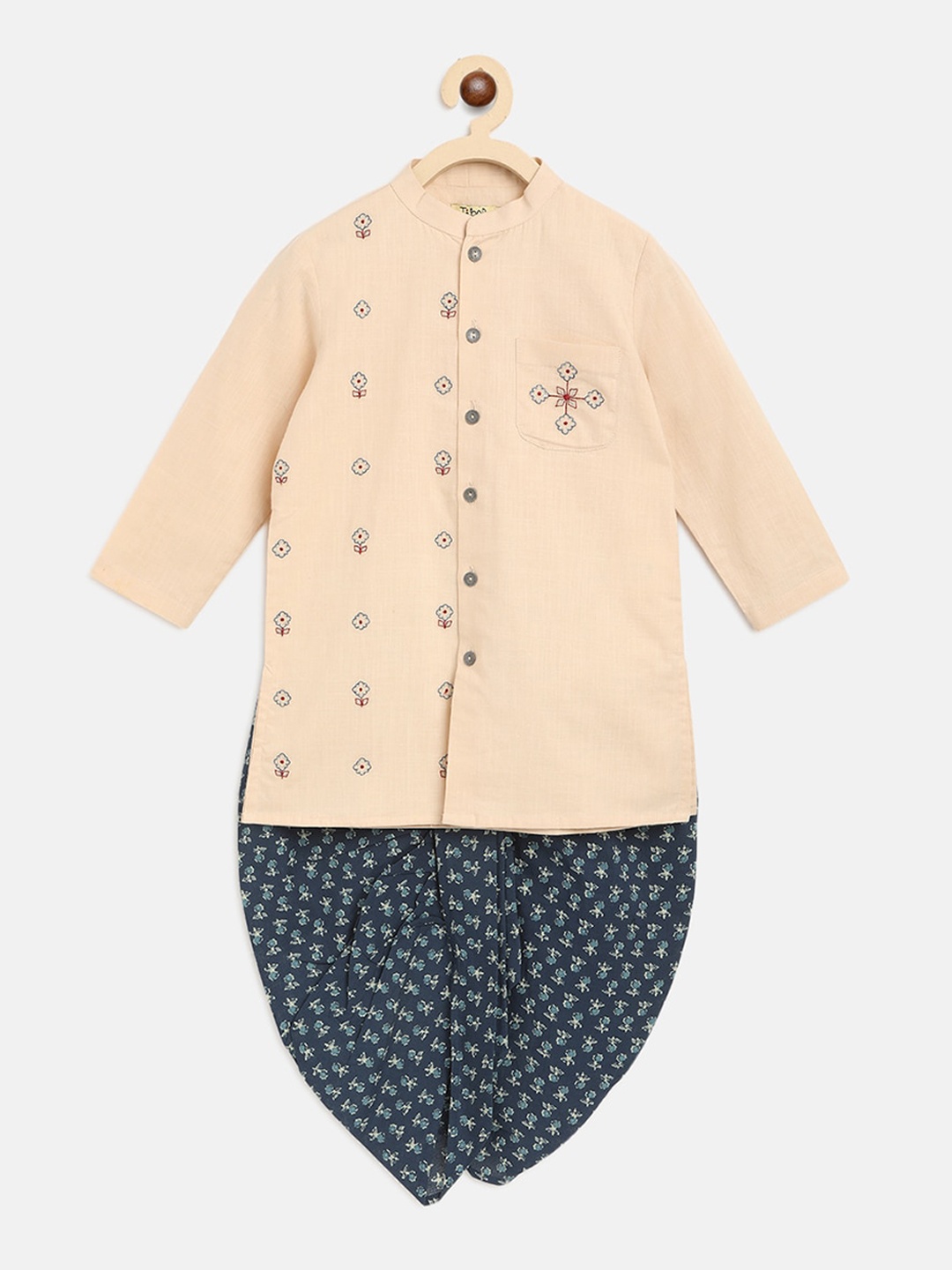 Tiber Taber Boys Beige Floral Embroidered Regular Pure Cotton Kurta with Dhoti Pants
Tiber Taber Boys Beige Floral Embroidered Regular Pure Cotton Kurta with Dhoti Pants