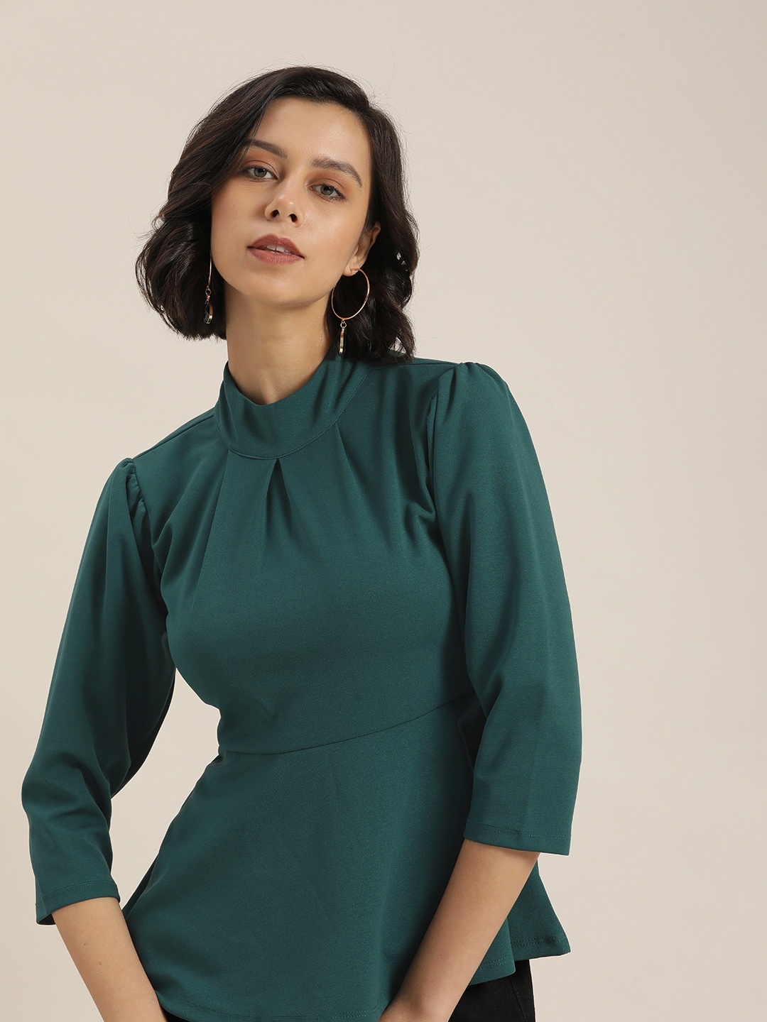 Moda Rapido Green Peplum Top