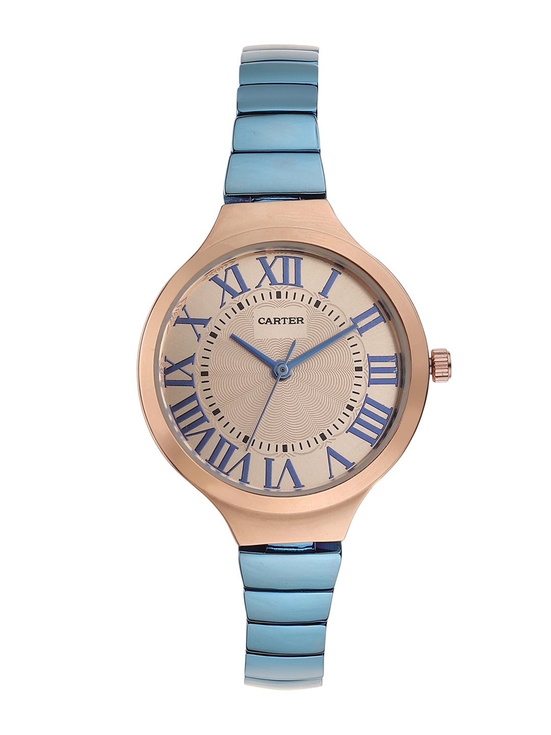 Sandy D Carter Women Cream-Coloured Dial & Blue Stainless Steel Bracelet Style Straps Analogue Watch
Sandy D Carter Women Cream-Coloured Dial & Blue Stainless Steel Bracelet Style Straps Analogue Watch