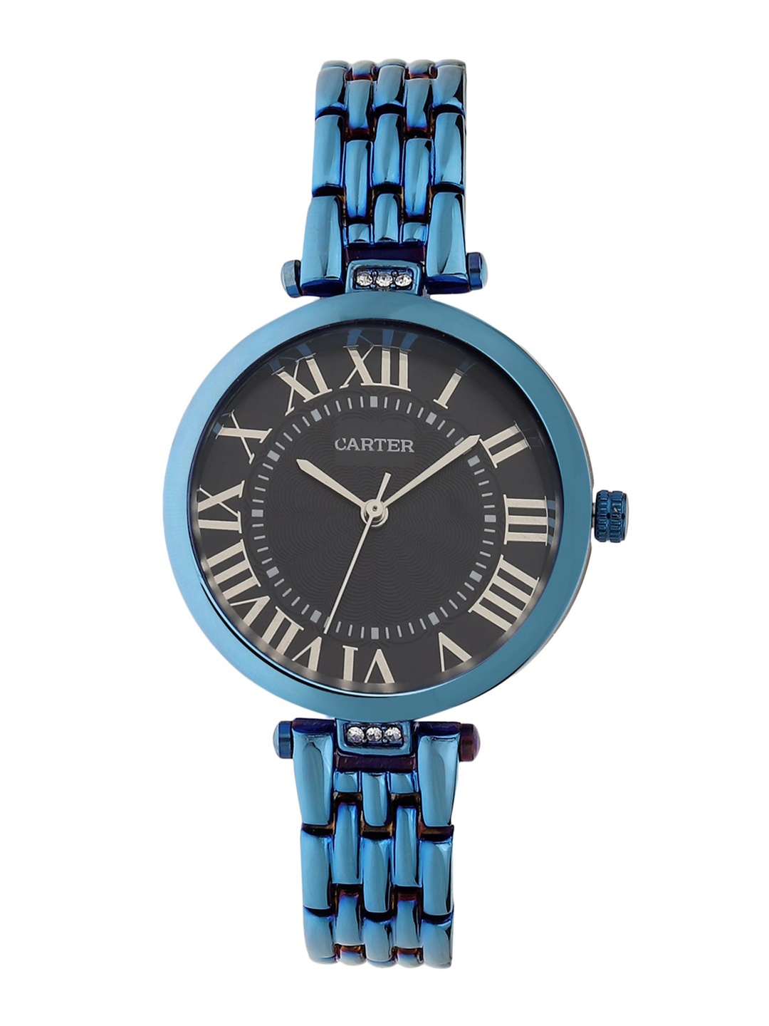 Sandy D Carter Women Black Embellished Dial & Blue Stainless Steel Bracelet Style Straps Analogue Watch
Sandy D Carter Women Black Embellished Dial & Blue Stainless Steel Bracelet Style Straps Analogue Watch