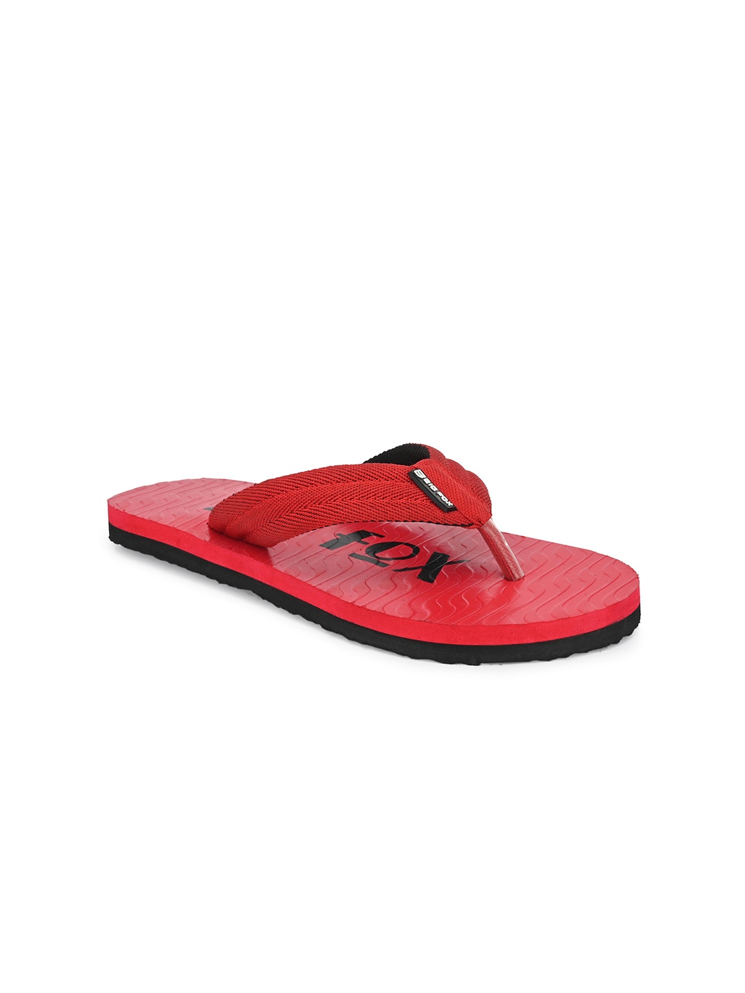 Big Fox Men Red & Black Printed Thong Flip-Flops