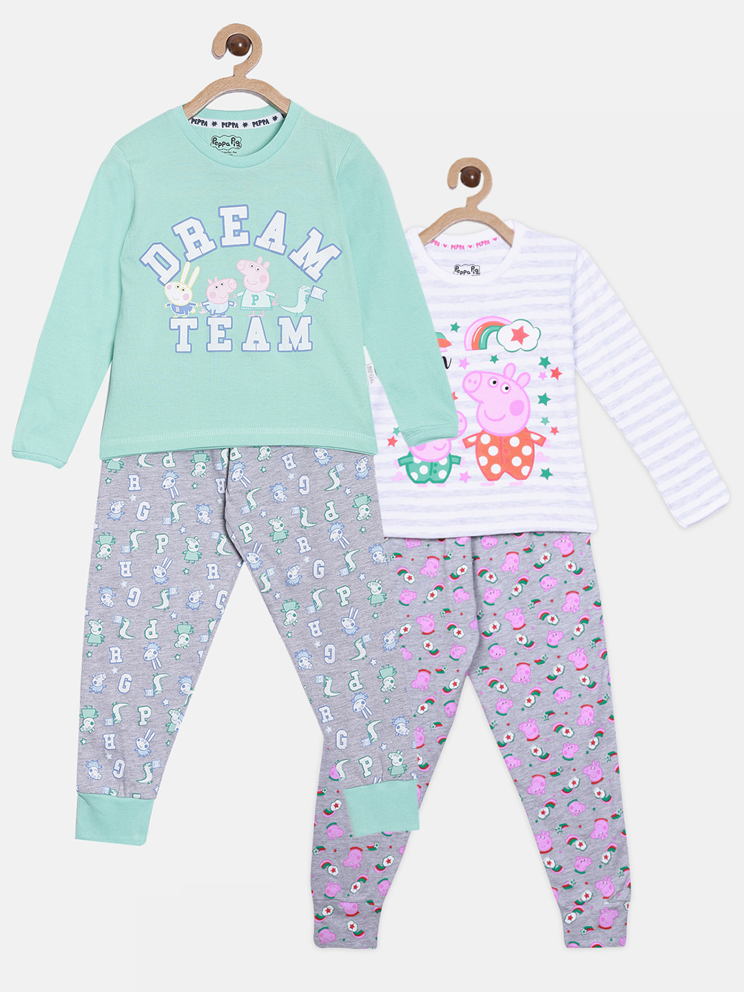 Nap Chief Boys Pack Of 2 Green & White Peppa Pig Printed Organic Cotton Night suit
Nap Chief Boys Pack Of 2 Green & White Peppa Pig Printed Organic Cotton Night suit