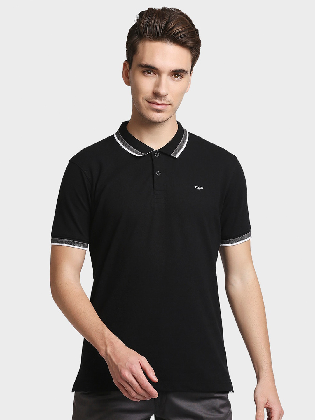 ColorPlus Men Black Polo Collar T-shirt
ColorPlus Men Black Polo Collar T-shirt