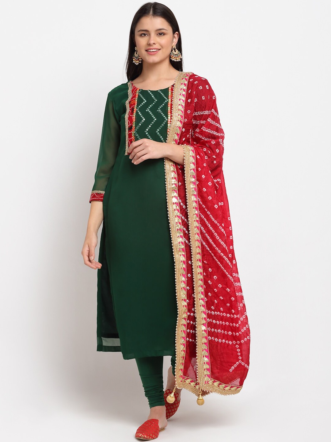 anokherang Women Green Ethnic Motifs Yoke Design Mirror Work Kurta with Churidar & Dupatta
anokherang Women Green Ethnic Motifs Yoke Design Mirror Work Kurta with Churidar & Dupatta