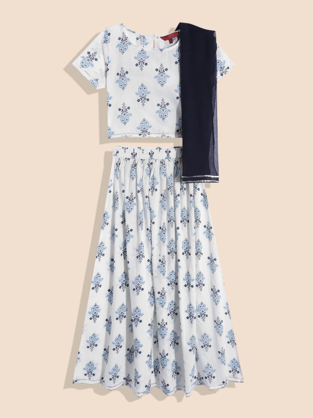 House of Pataudi Girls White Printed Cotton Rozana Ready to Wear Lehenga Choli & Dupatta
House of Pataudi Girls White Printed Cotton Rozana Ready to Wear Lehenga Choli & Dupatta