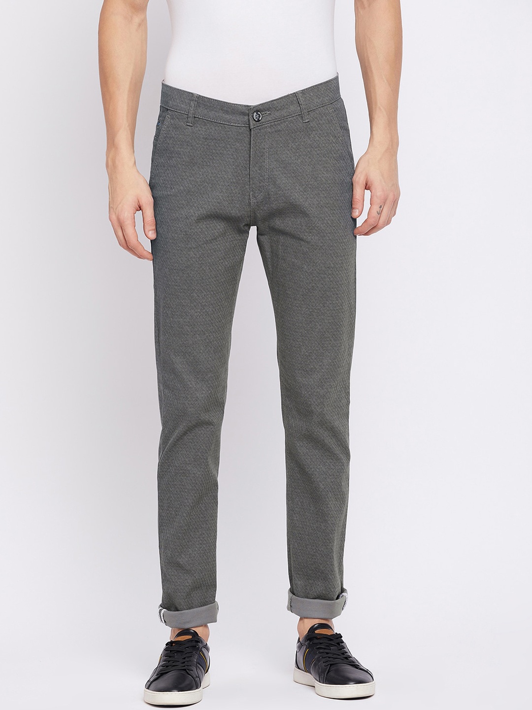 Crimsoune Club Men Grey Slim Fit Trousers