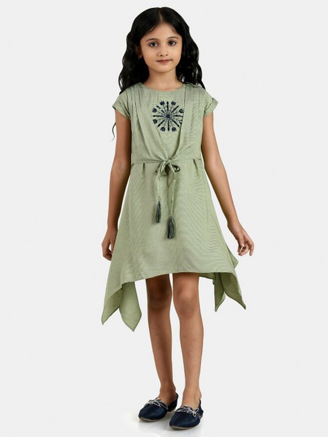 Peppermint Olive Green Floral Dress