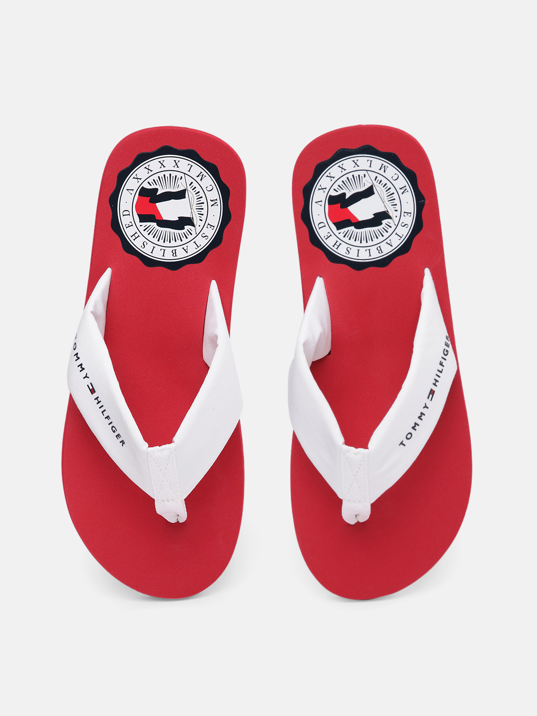 Tommy Hilfiger Men White & Red Printed Thong Flip-Flops
Tommy Hilfiger Men White & Red Printed Thong Flip-Flops
