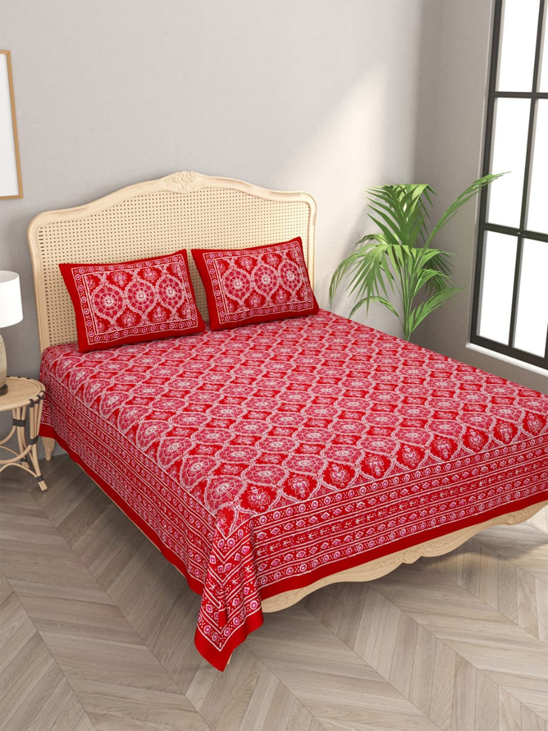 Gulaab Jaipur Red & White Printed Ethnic Motifs 400 TC King Bedsheet with 2 Pillow Covers
Gulaab Jaipur Red & White Printed Ethnic Motifs 400 TC King Bedsheet with 2 Pillow Covers
