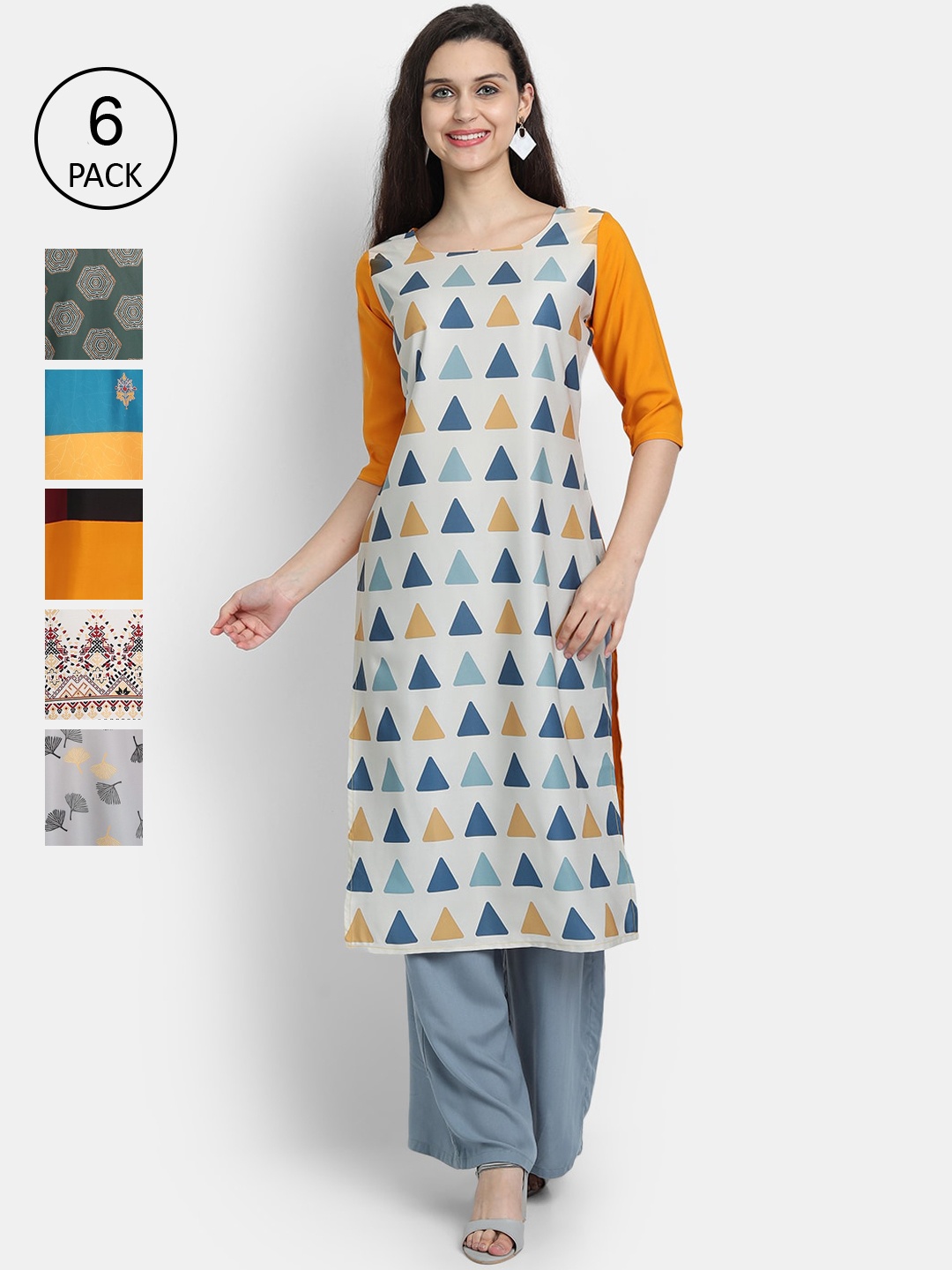 7Threads Women Multicoloured Geometric Printed Cold-Shoulder Sleeves Crepe Kurta, Multi
7Threads Women Multicoloured Geometric Printed Cold-Shoulder Sleeves Crepe Kurta, Multi