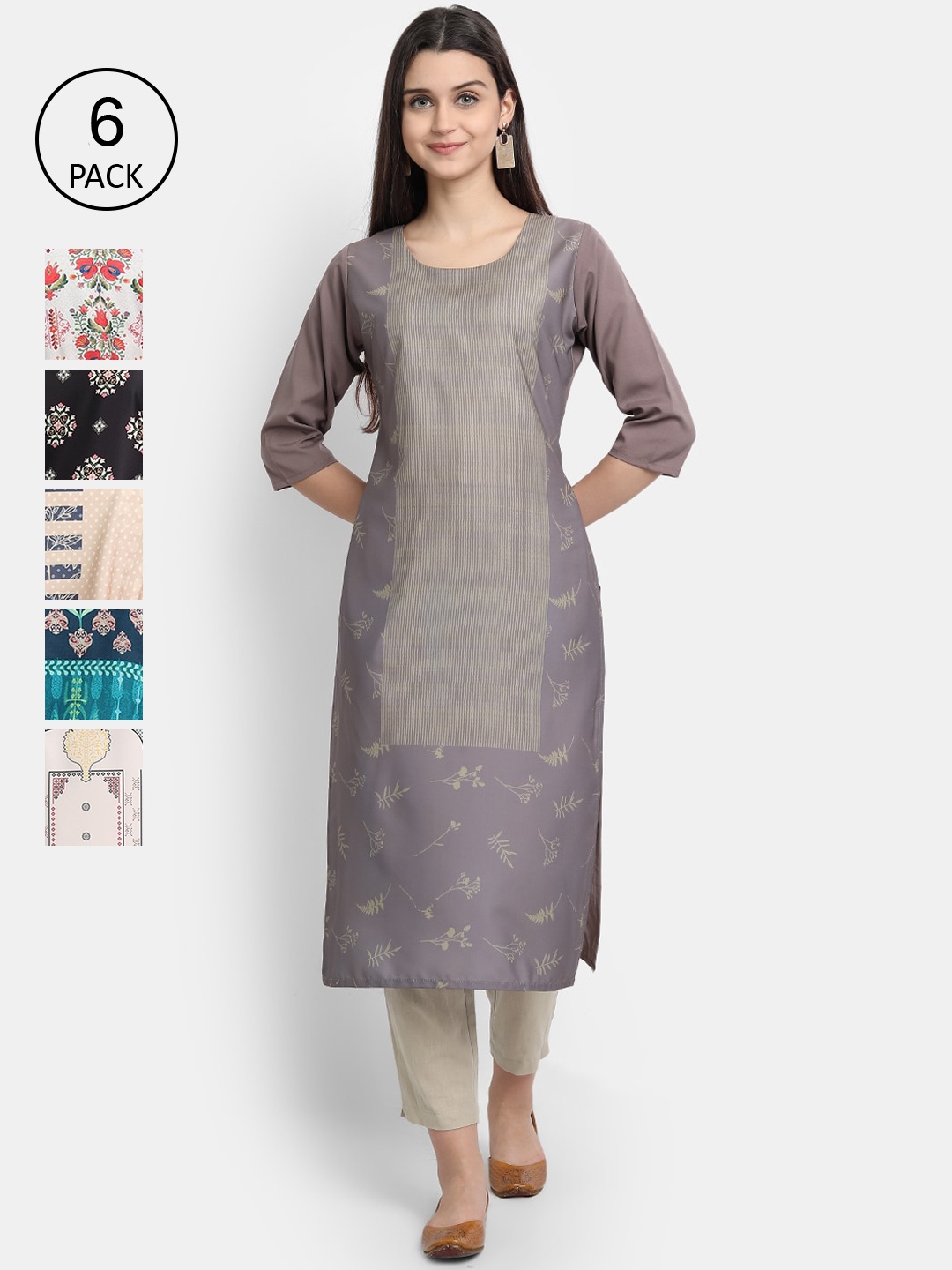 7Threads Women Multicoloured & opal gray Colourblocked Thread Work Crepe Kurta, Multi
7Threads Women Multicoloured & opal gray Colourblocked Thread Work Crepe Kurta, Multi