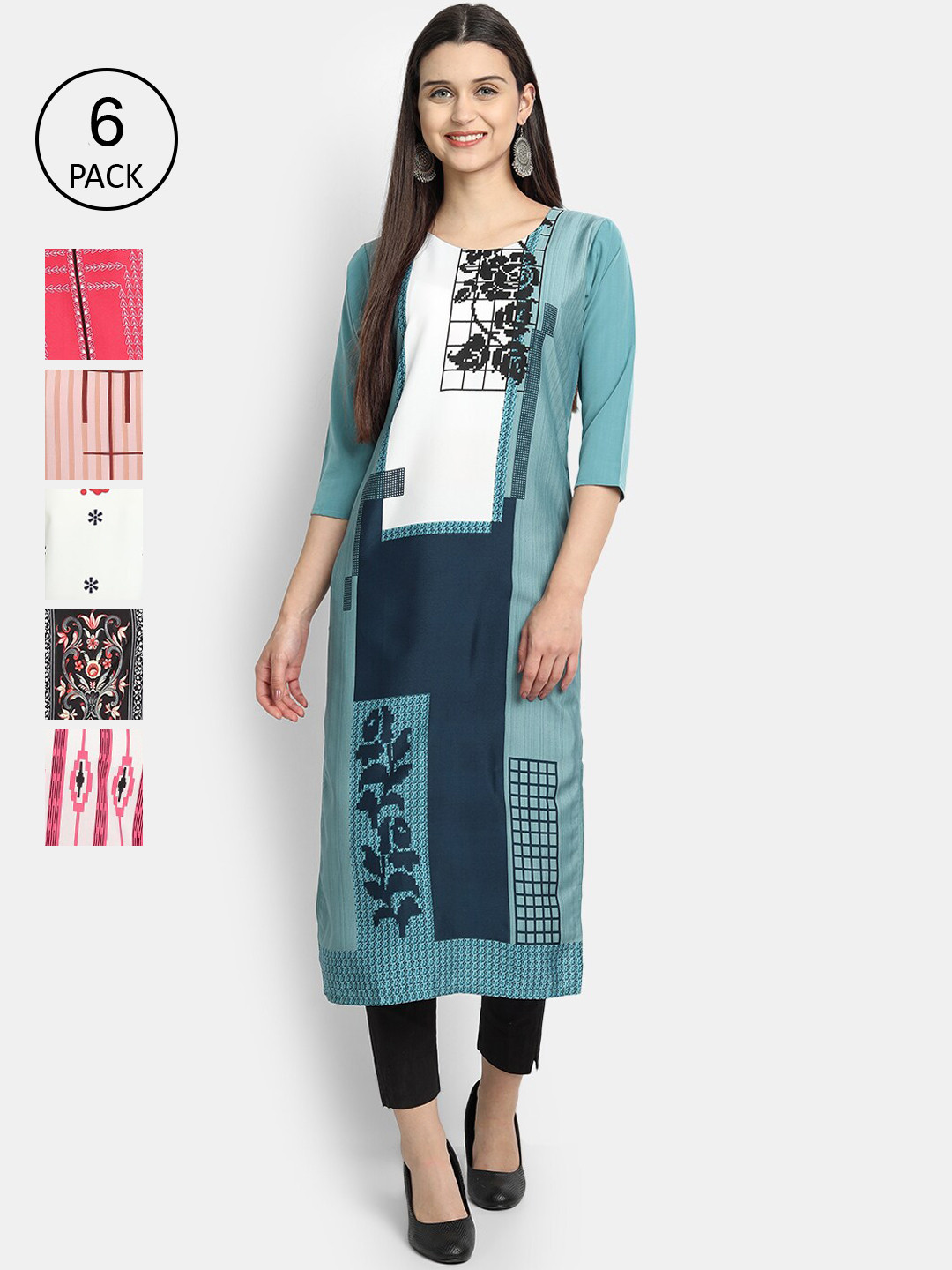 7Threads Women Multicoloured Floral Embroidered Thread Work Crepe Kurta, Multi
7Threads Women Multicoloured Floral Embroidered Thread Work Crepe Kurta, Multi