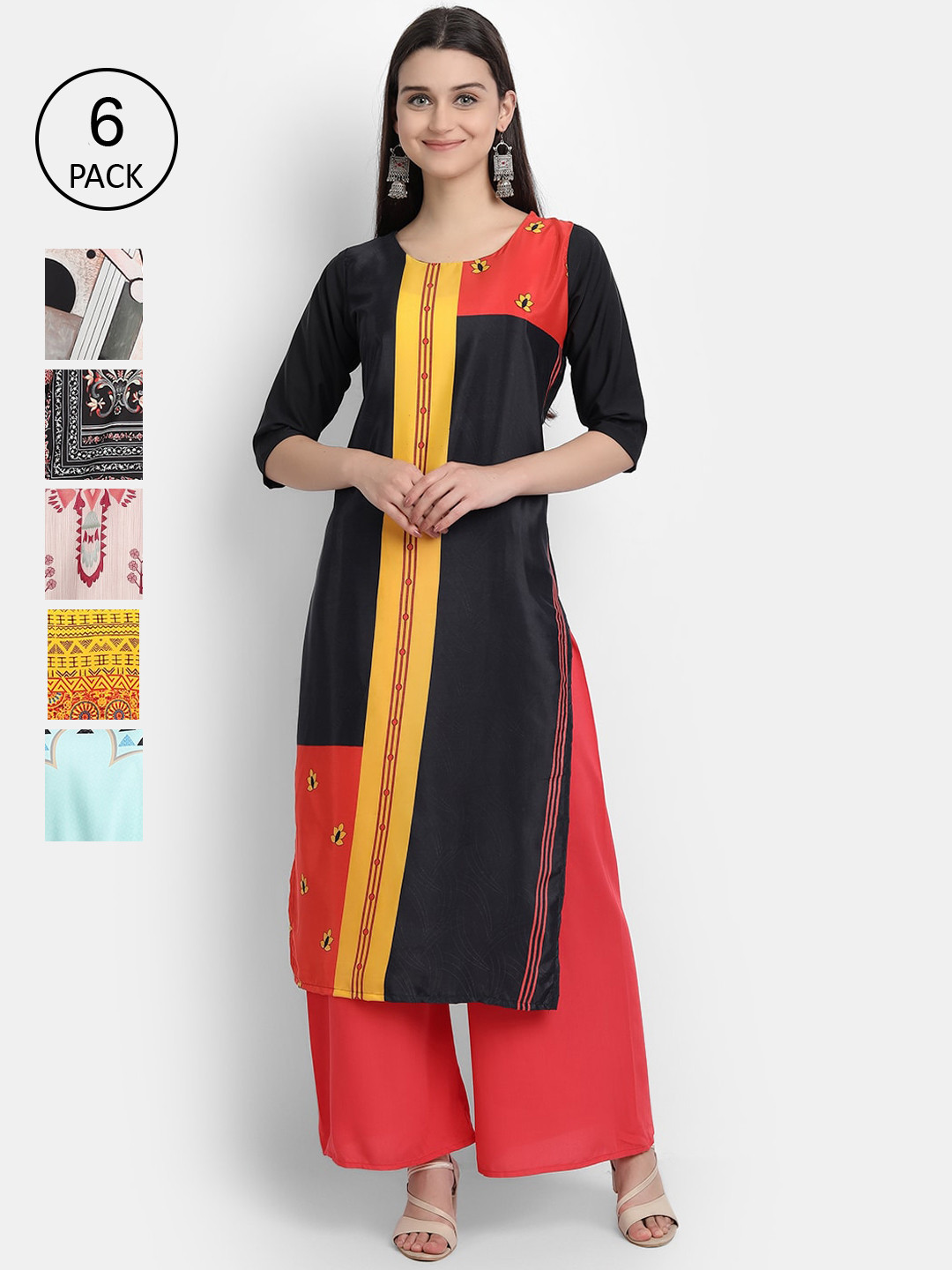 7Threads Women Multicoloured & dark sapphire Colourblocked Mirror Work Crepe Kurta, Multi
7Threads Women Multicoloured & dark sapphire Colourblocked Mirror Work Crepe Kurta, Multi